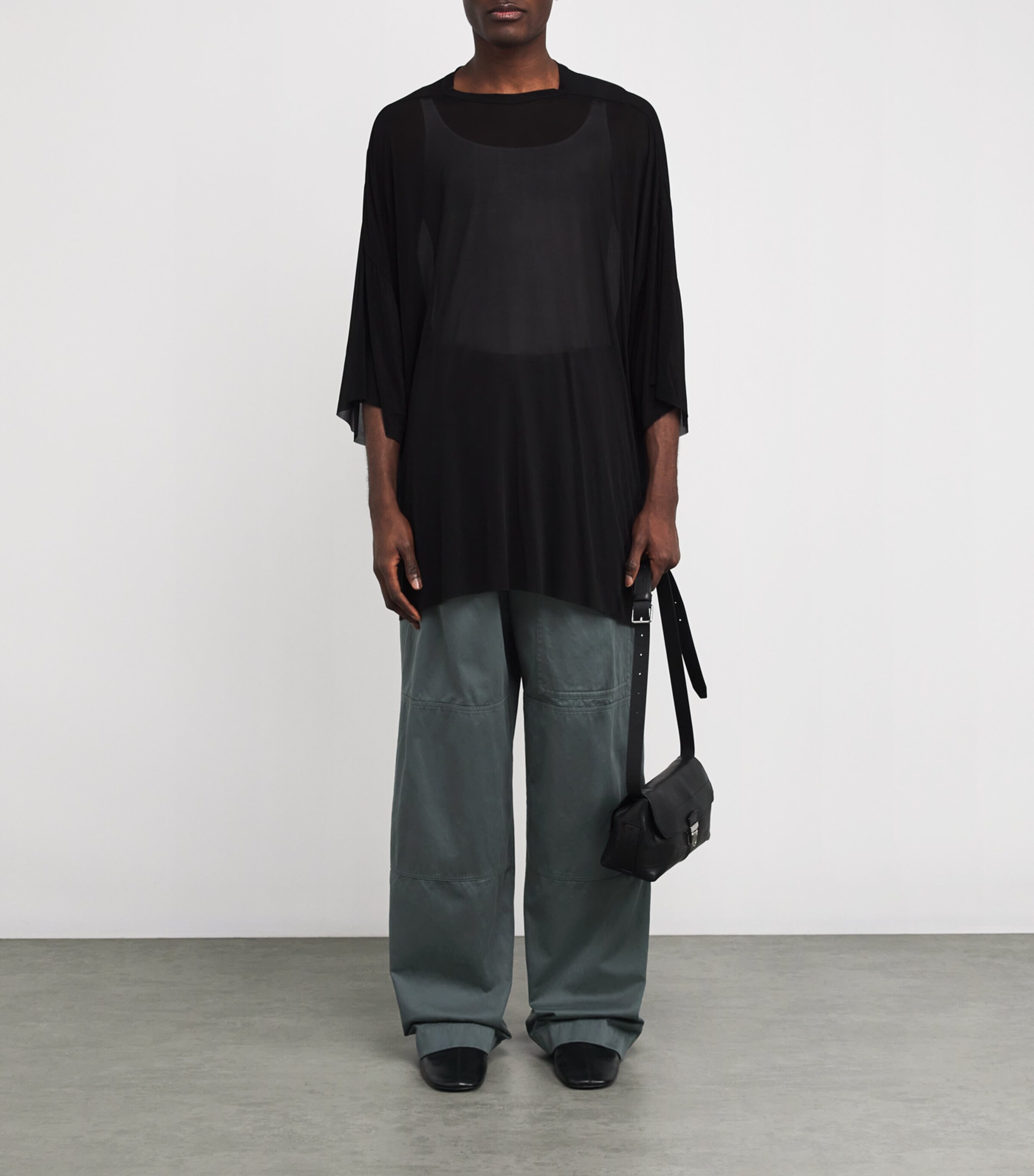 DRIES VAN NOTEN Grey Cotton Drawstring Cargo Pannoch Trousers