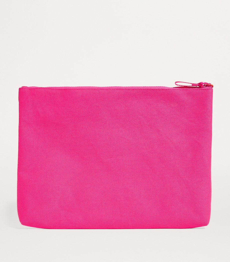 Large Cotton Logo Pouch BRIGHT PINK Image 2