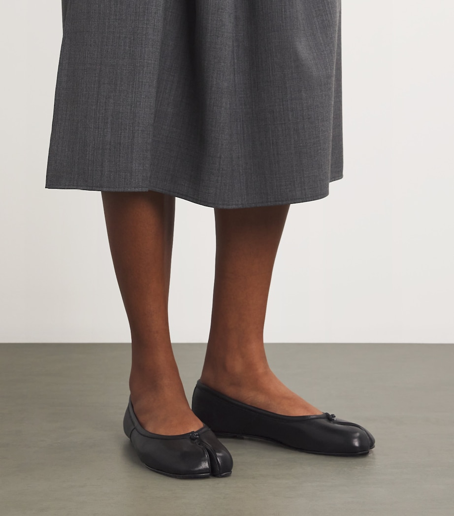Maison Margiela Leather Tabi Ballerina Flats Black Image 5