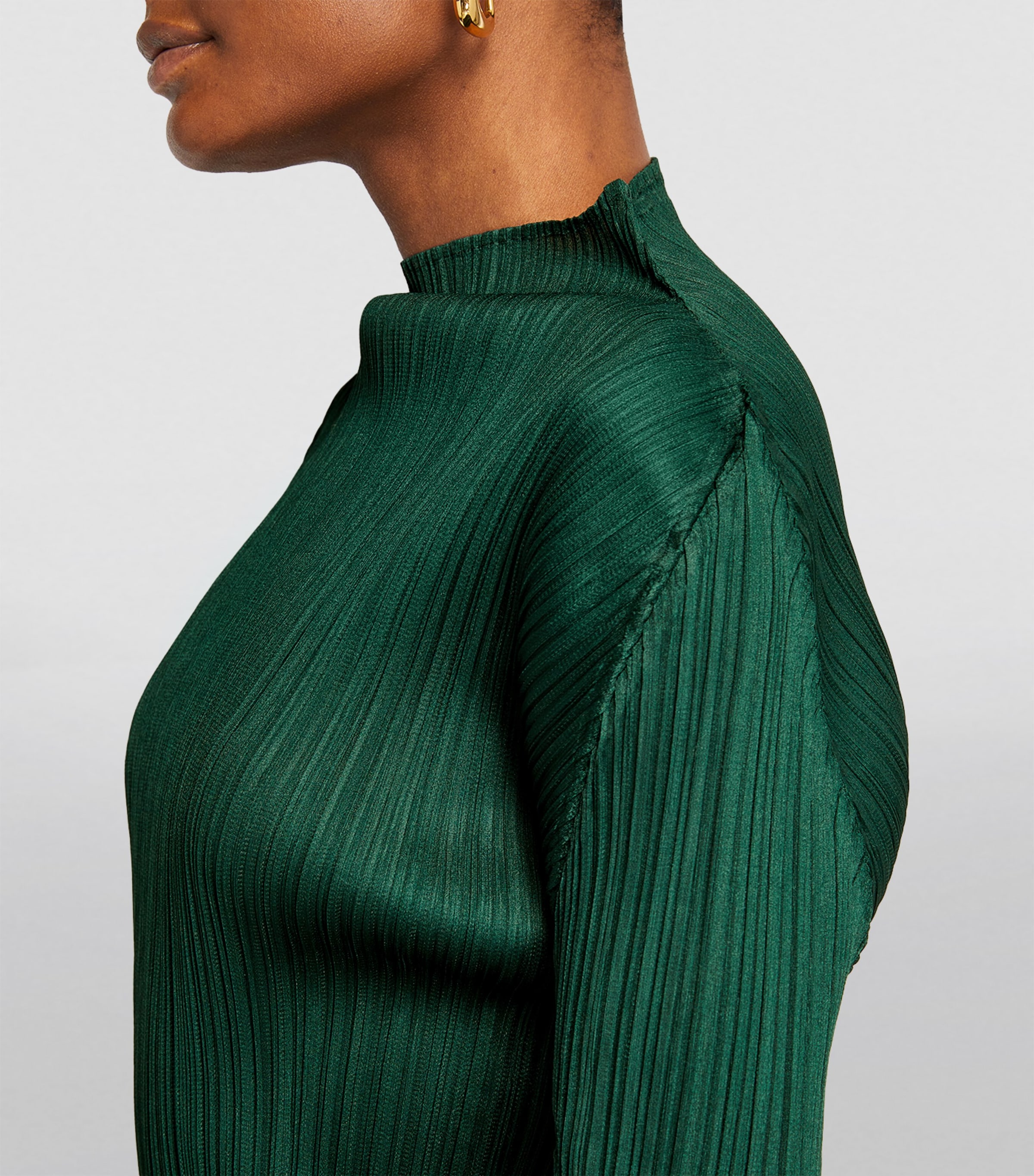 Pleats Please Issey Miyake Green New Colorful Basics Long-Sleeve