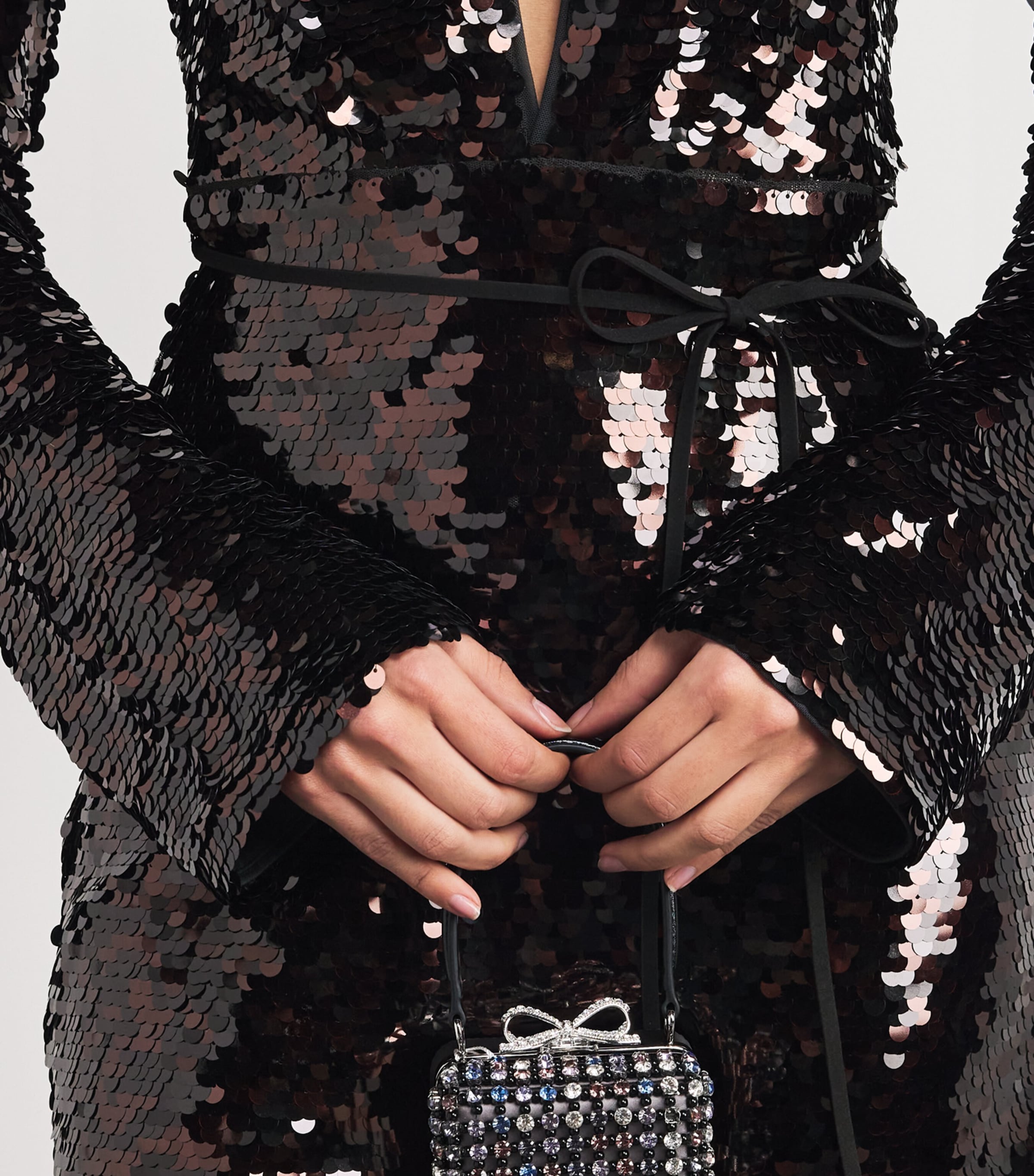 Sequin Fifi Mini Dress ESPRESSO/BLACK Image 4