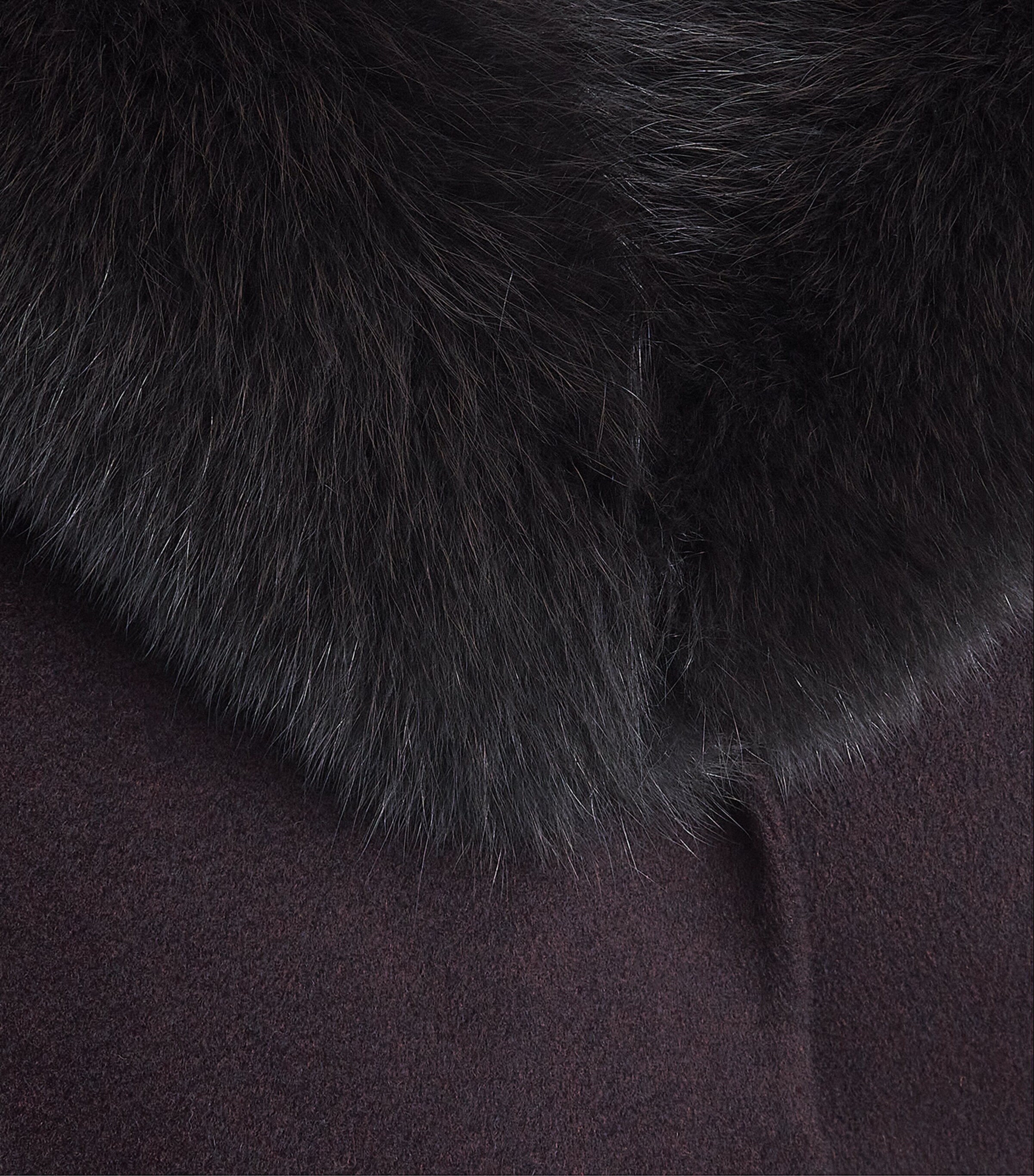 Yves Salomon Womens Wool-Cashmere Fur-Trim Coat Image 5