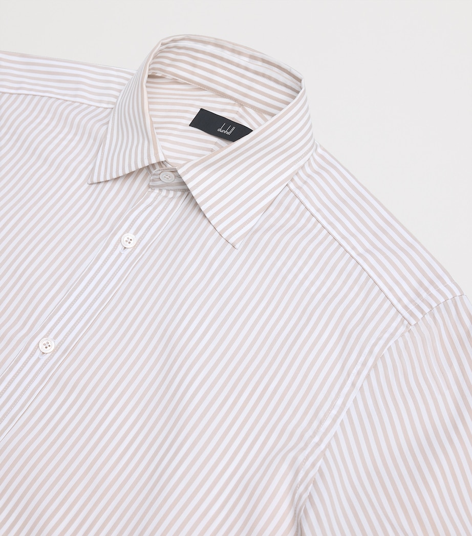 Dunhill Mens Cotton Stripe Shirt Camel Image 5