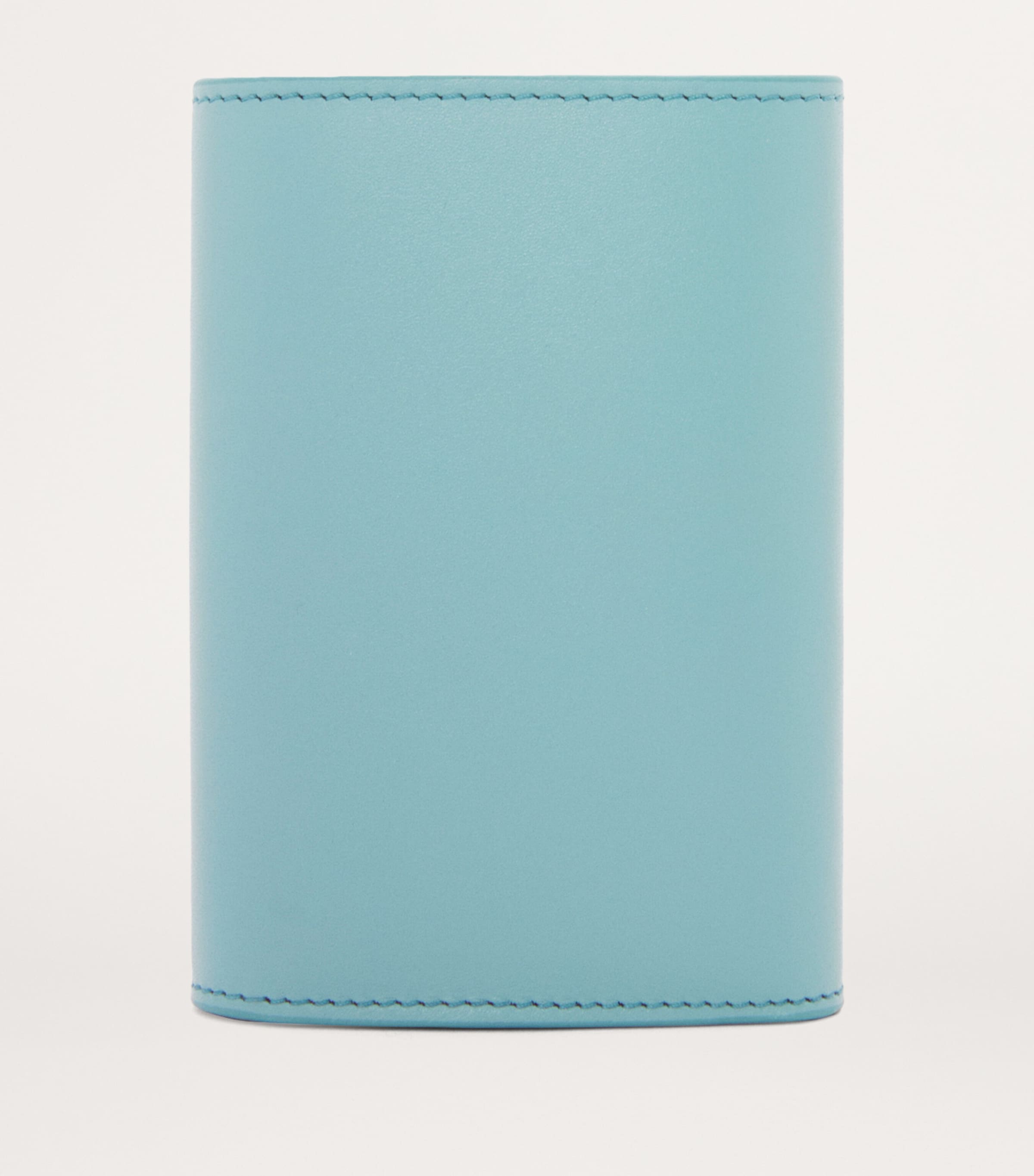 Leather Vertical Pebble Wallet WATER Image 2