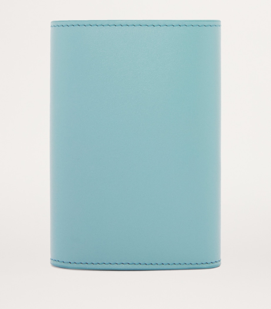 Leather Vertical Pebble Wallet WATER Image 2