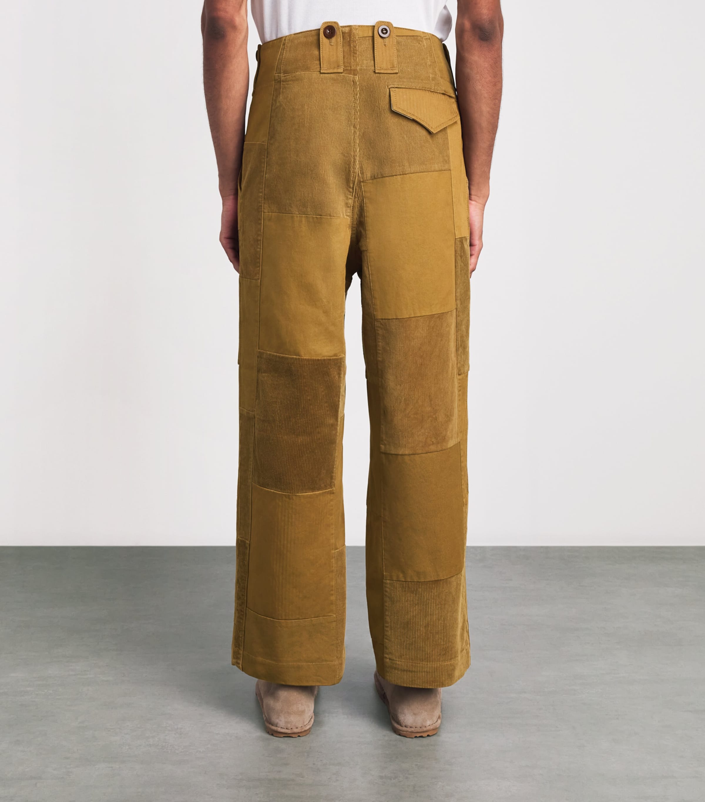 Junya Watanabe MAN Mens Cotton Patchwork Trousers Brown Mix Image 5