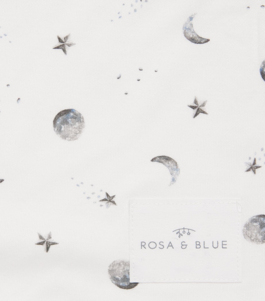 Rosa & Blue Starlit Moon Blanket White Image 4