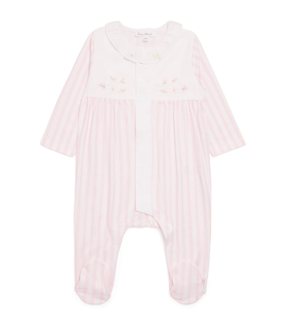 Cotton Stripe All-In-One (0-24 Months) 31ROSE PÂLE Image 1