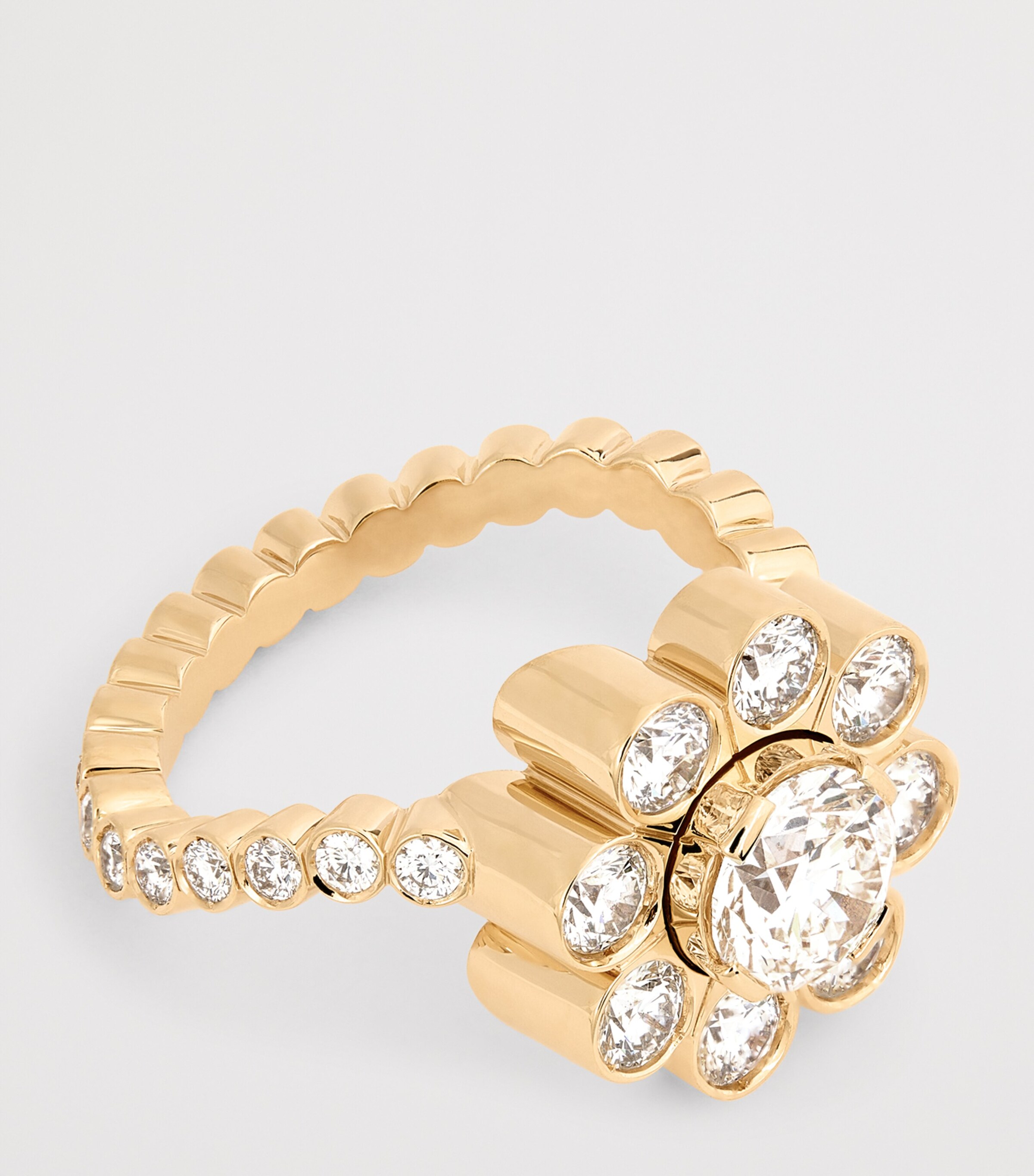 Sophie Bille Brahe Yellow Gold and Diamond Fleur Royale Ring Yellow Gold Image 4