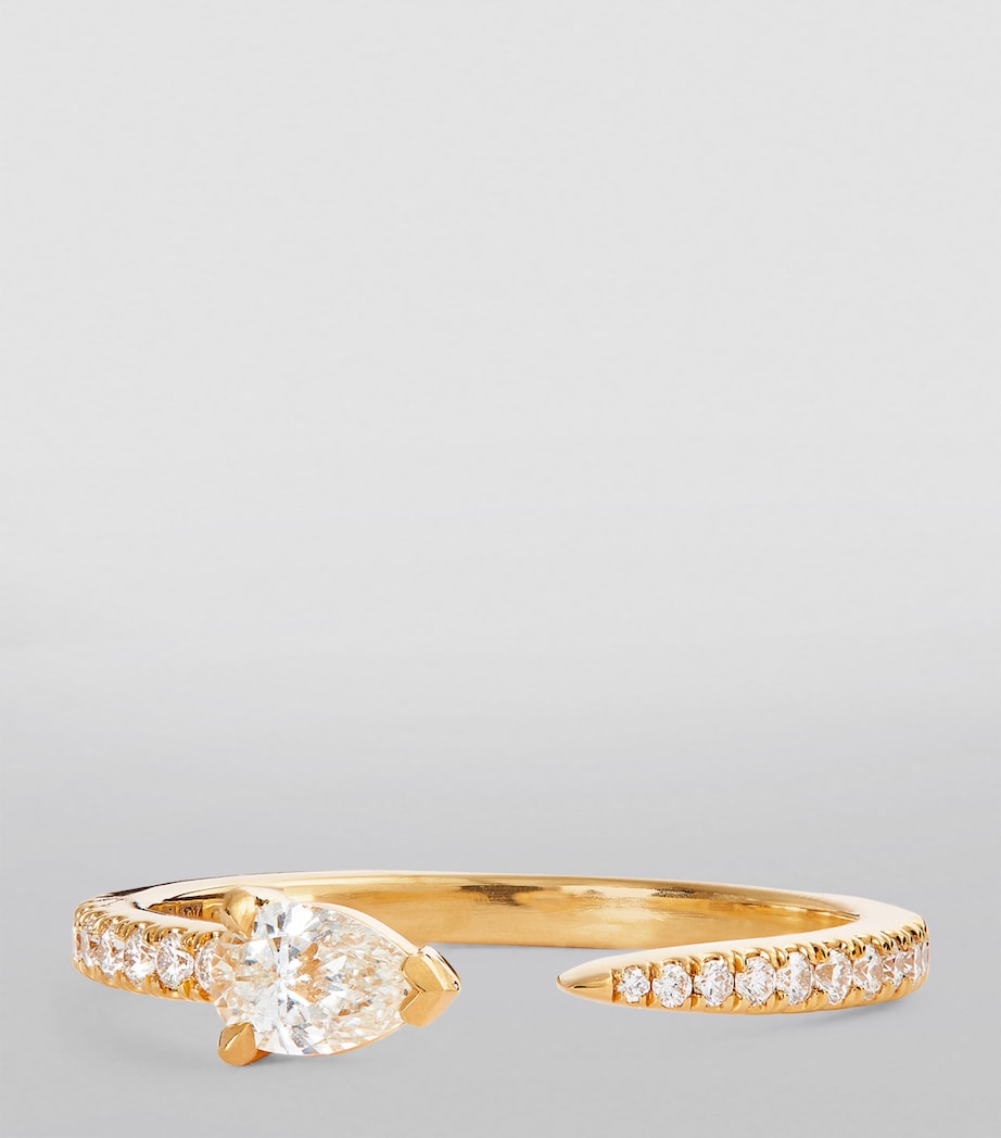 Engelbert Yellow Gold Diamond Pavé Drop Links Ring Yellow Gold Image 3