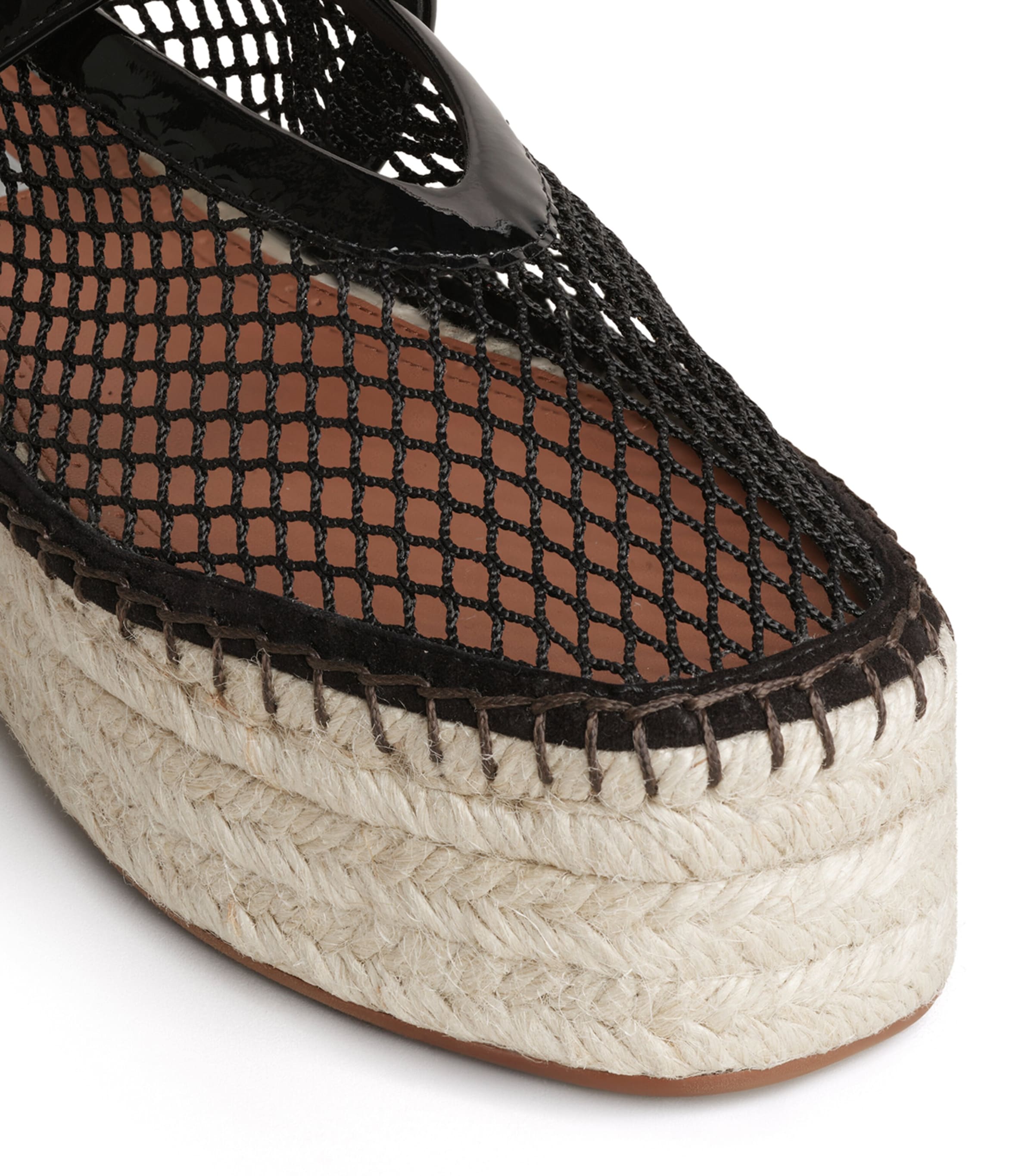 Alaïa Net Platform Espadrilles In Black