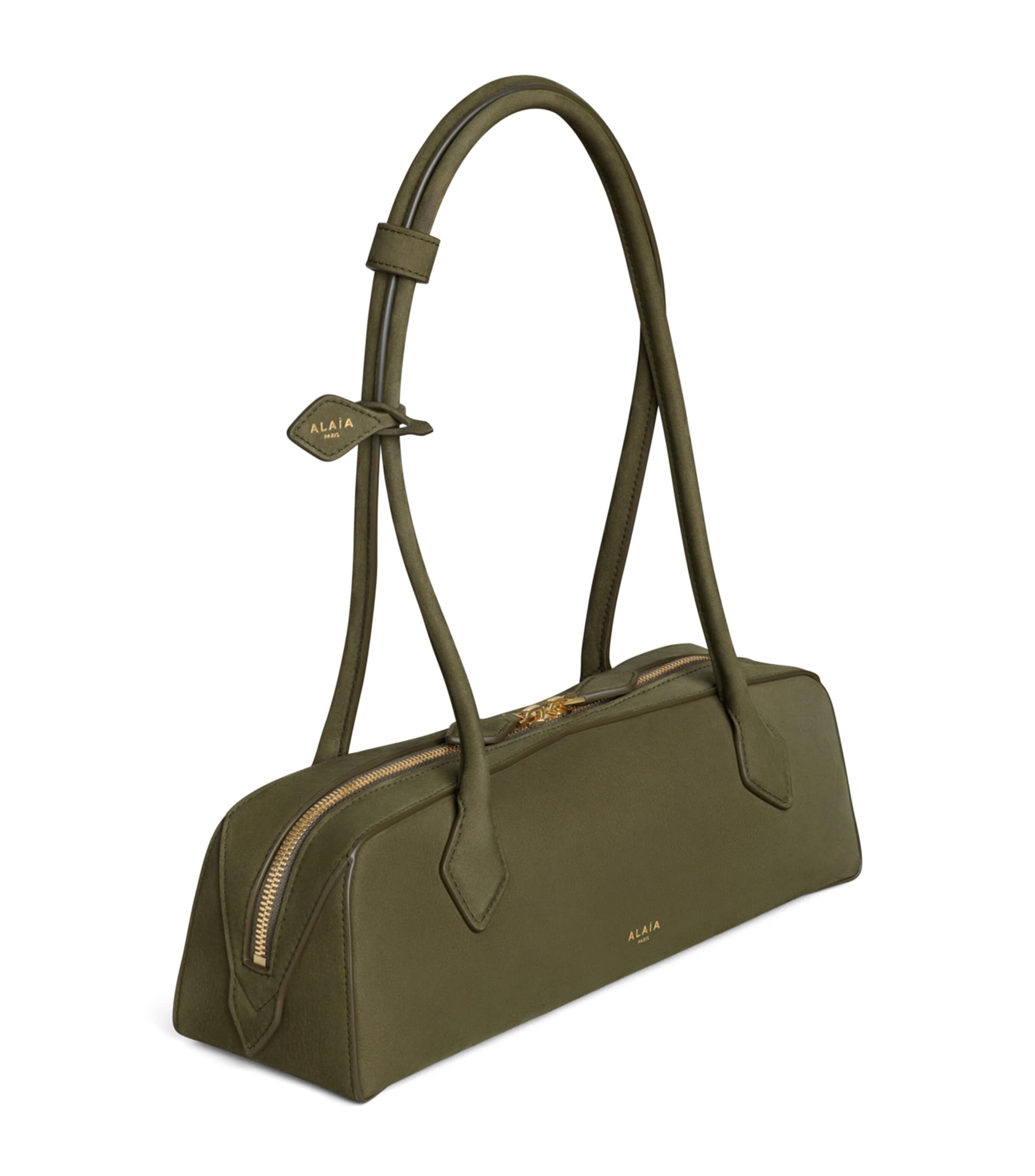Alaïa Medium Nubuck Le Teckel Shoulder Bag Kaki Image 2