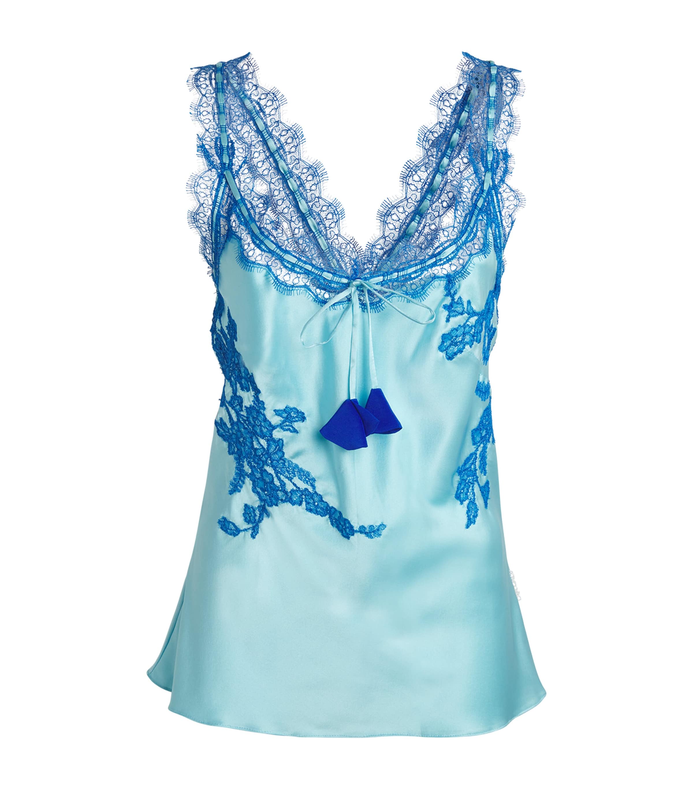 Shop Torlowei Silk Patsy Camisole In Blue