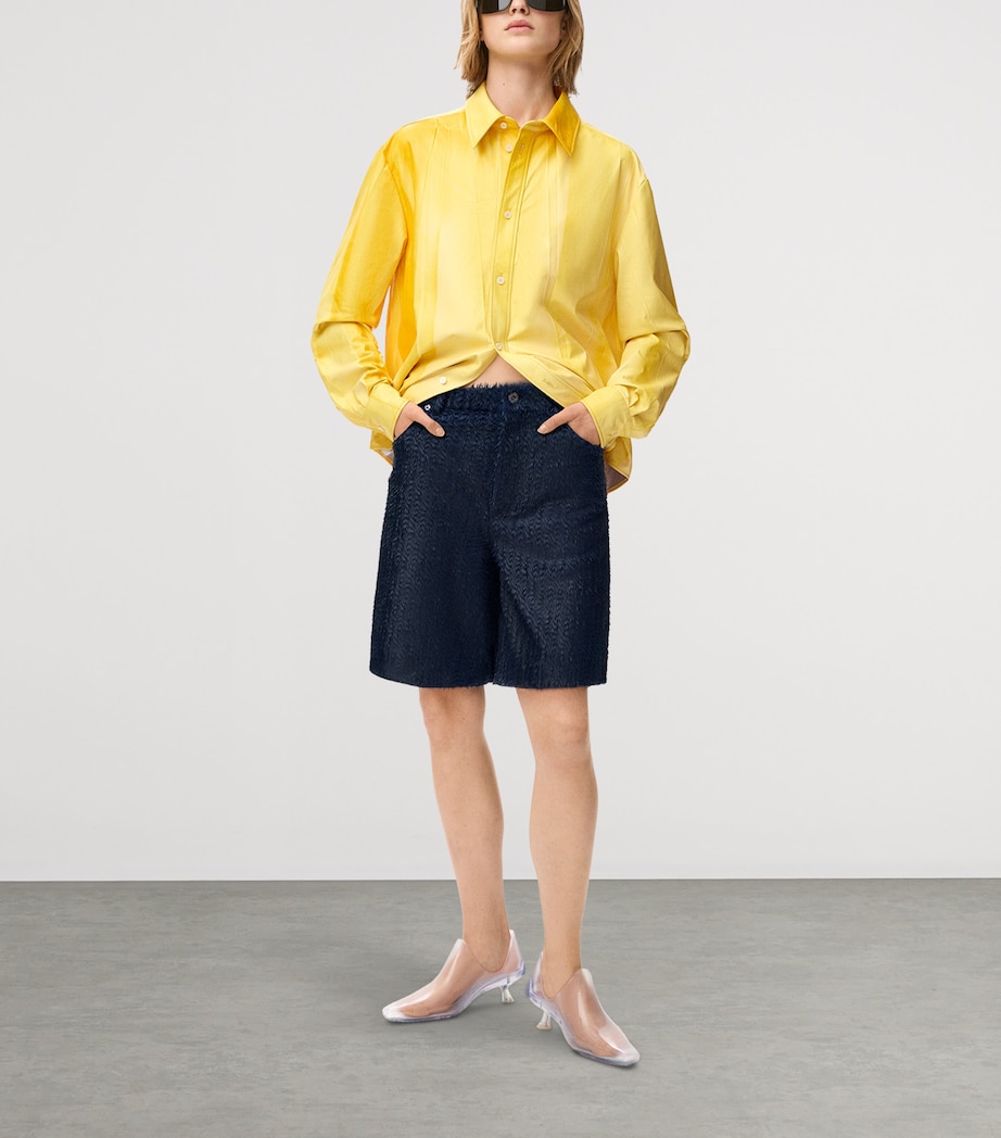 LOEWE Womens Lambskin Dyed Shirt Yellow Image 2