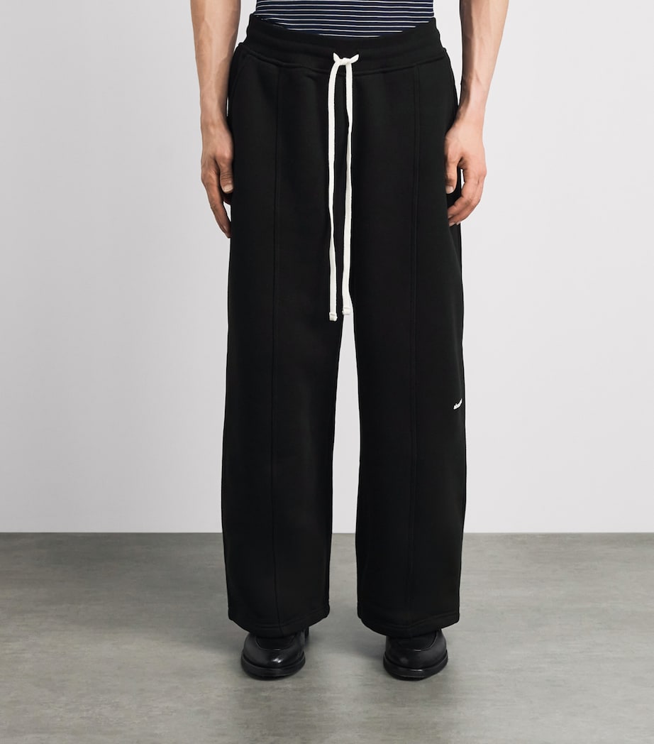 about:blank Mens Cotton Logo Pleated Sweatpants Black/ecru Image 4