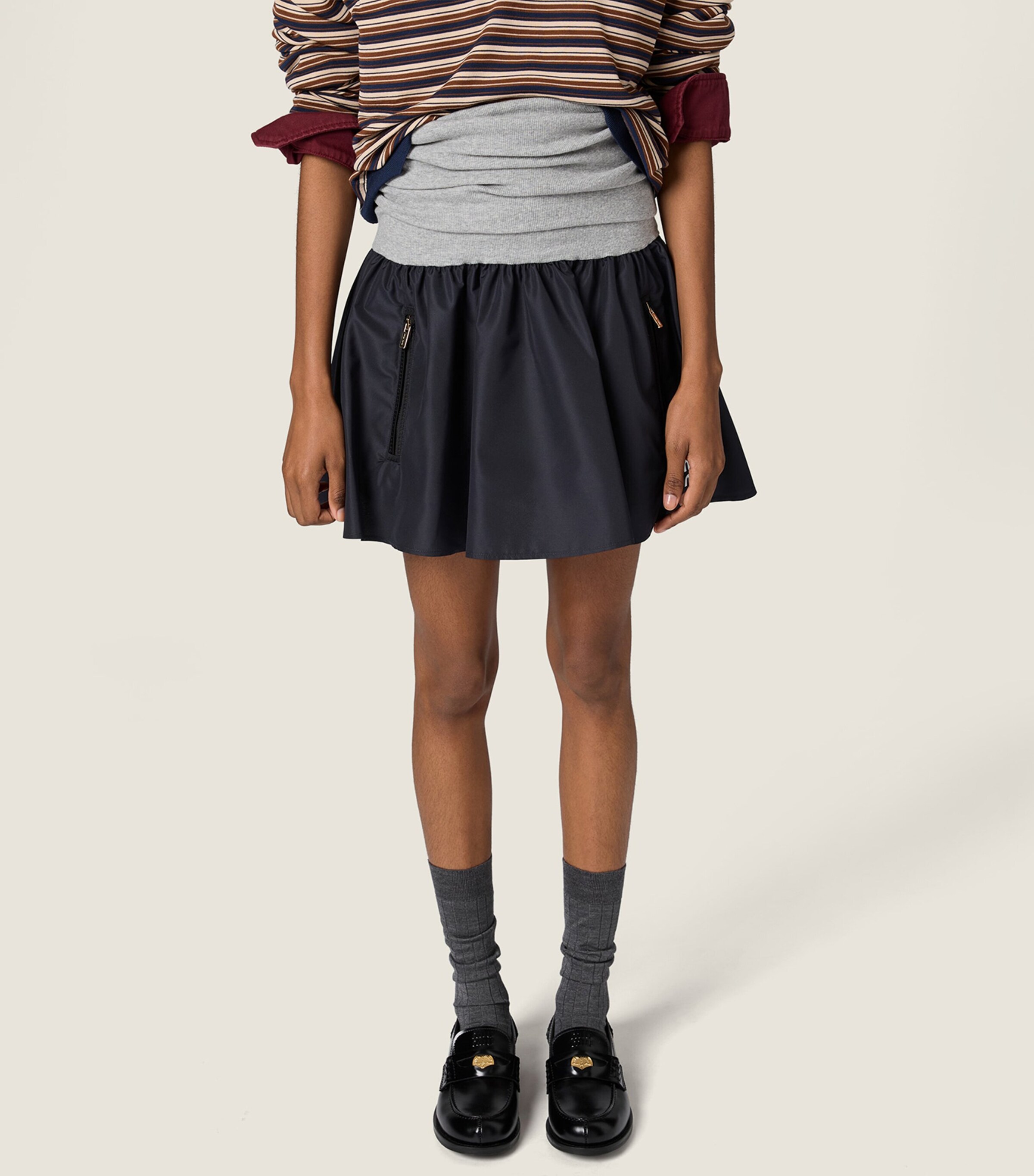 Miu Miu Womens Technical Layered Mini Skirt Image 5