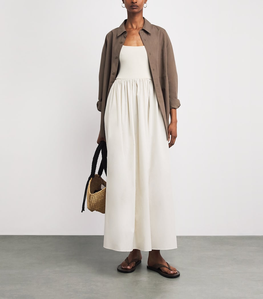 Matteau Womens Organic Cotton Midi Dress Ecruecr Image 2