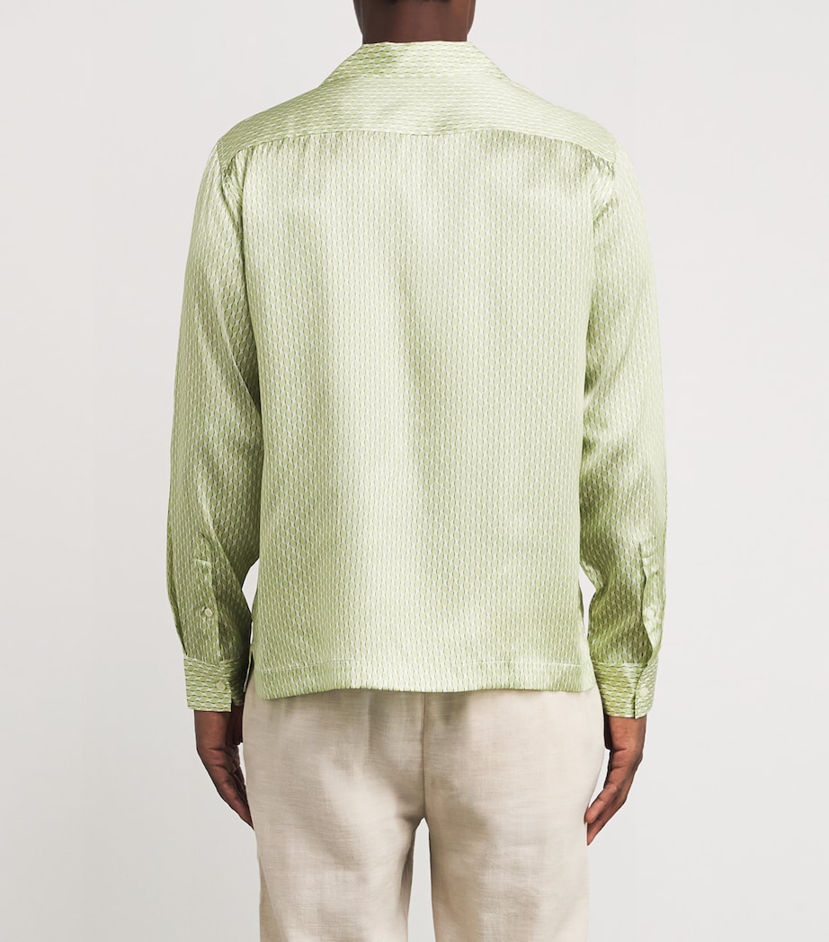 Silk Copa Print Safra Shirt 432-PISTACHIO Image 4