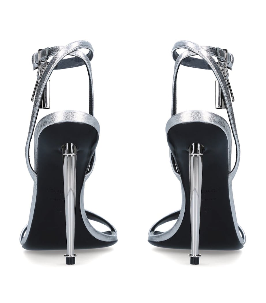 Leather Padlock Sandals 105 SILVER Image 2