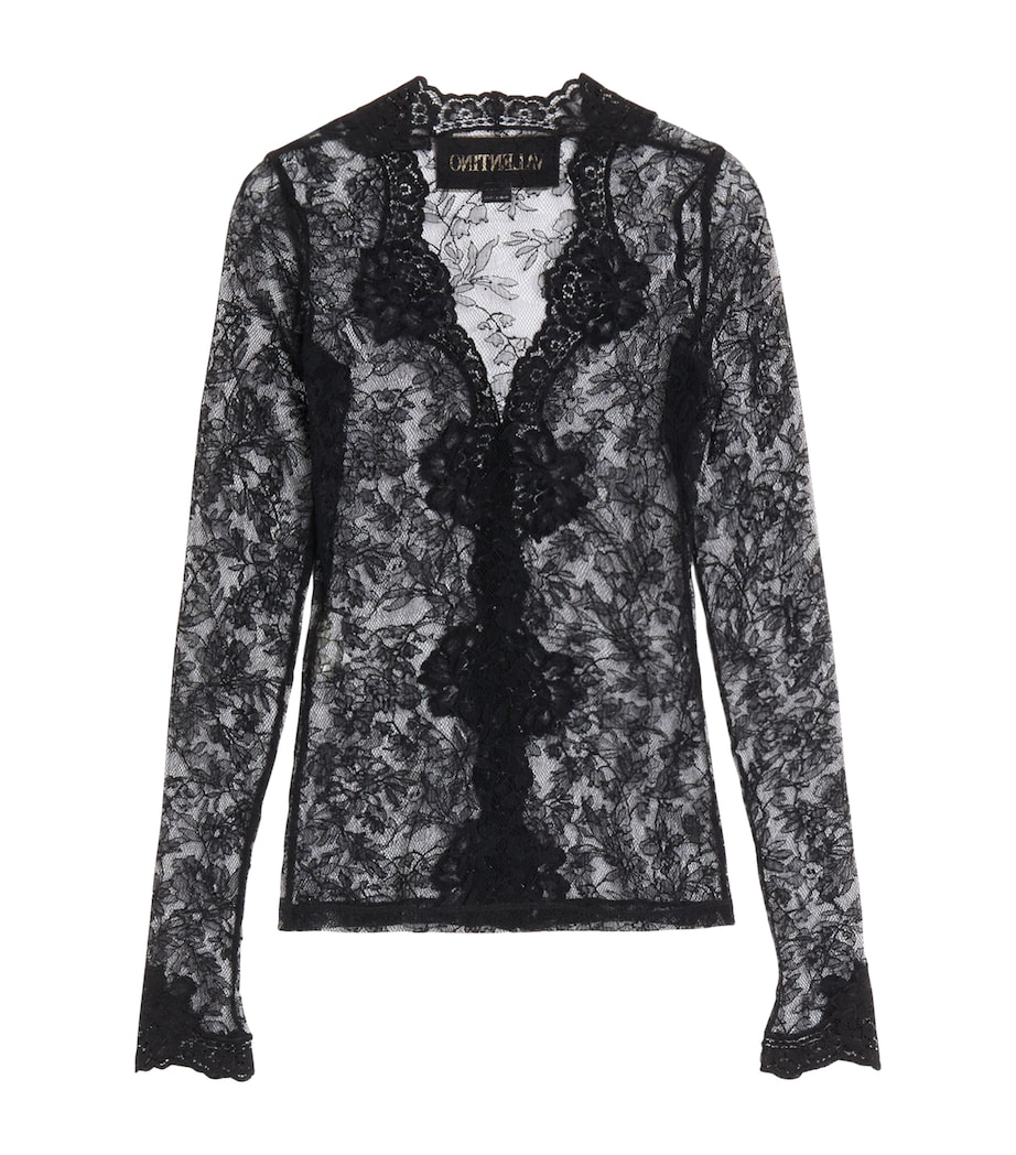 Valentino Womens Lace V-Neck Cardigan Image 2
