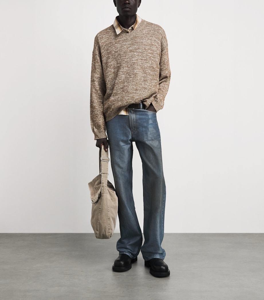 Our Legacy Mens Carlson Cut Bootcut Jeans Kintsugi Wash Image 2