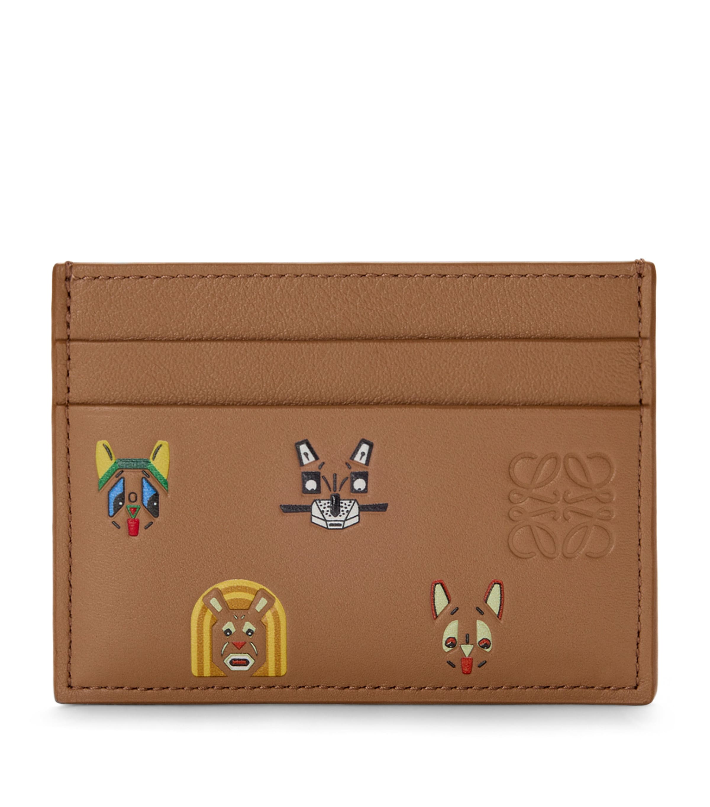 LOEWE Brown x Louis Wain Leather Cats Card Holder | Harrods US