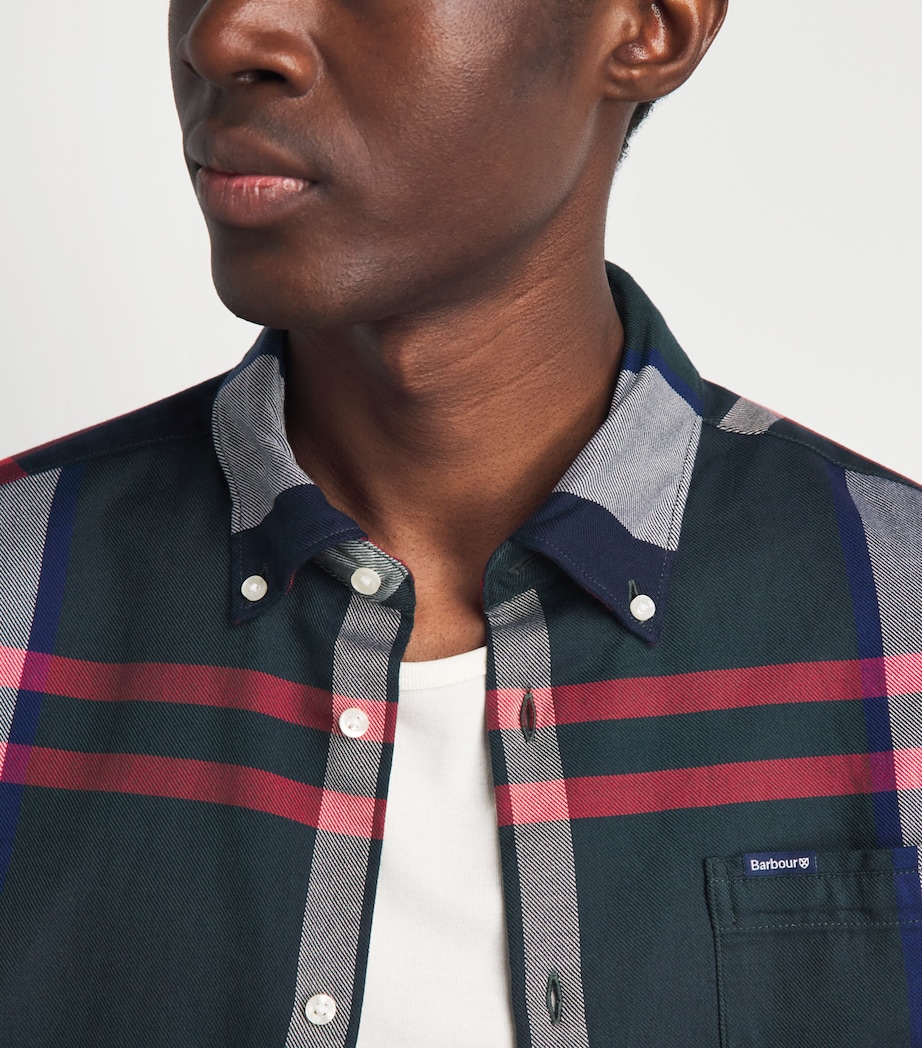 Barbour Mens Cotton Tartan Dunoon Shirt Evergreen Tartan Image 3