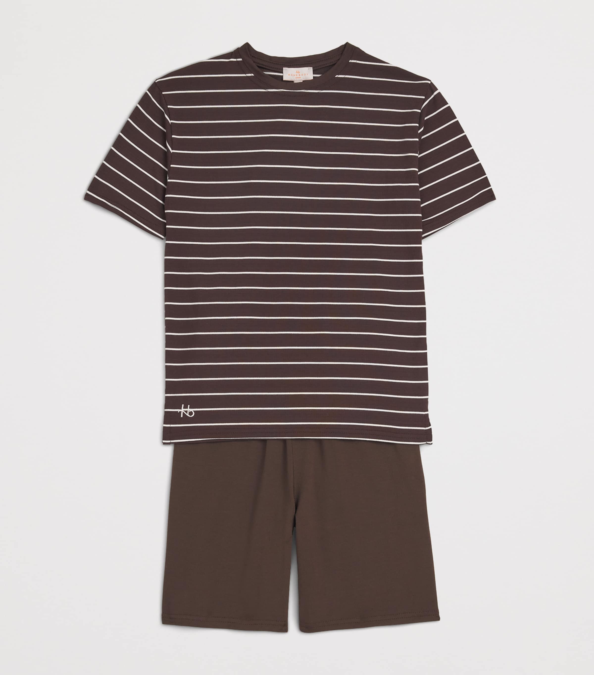 Homebody Kids Stripe Pyjama Top (4-16 Years) Coffee Bean Stripe Image 3