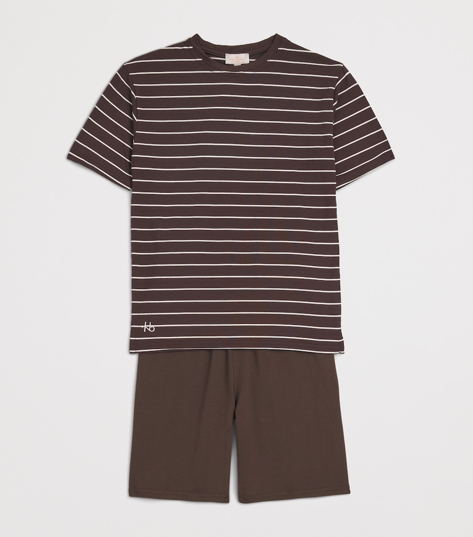 Homebody Kids Stripe Pyjama Top (4-16 Years) Coffee Bean Stripe Image 3