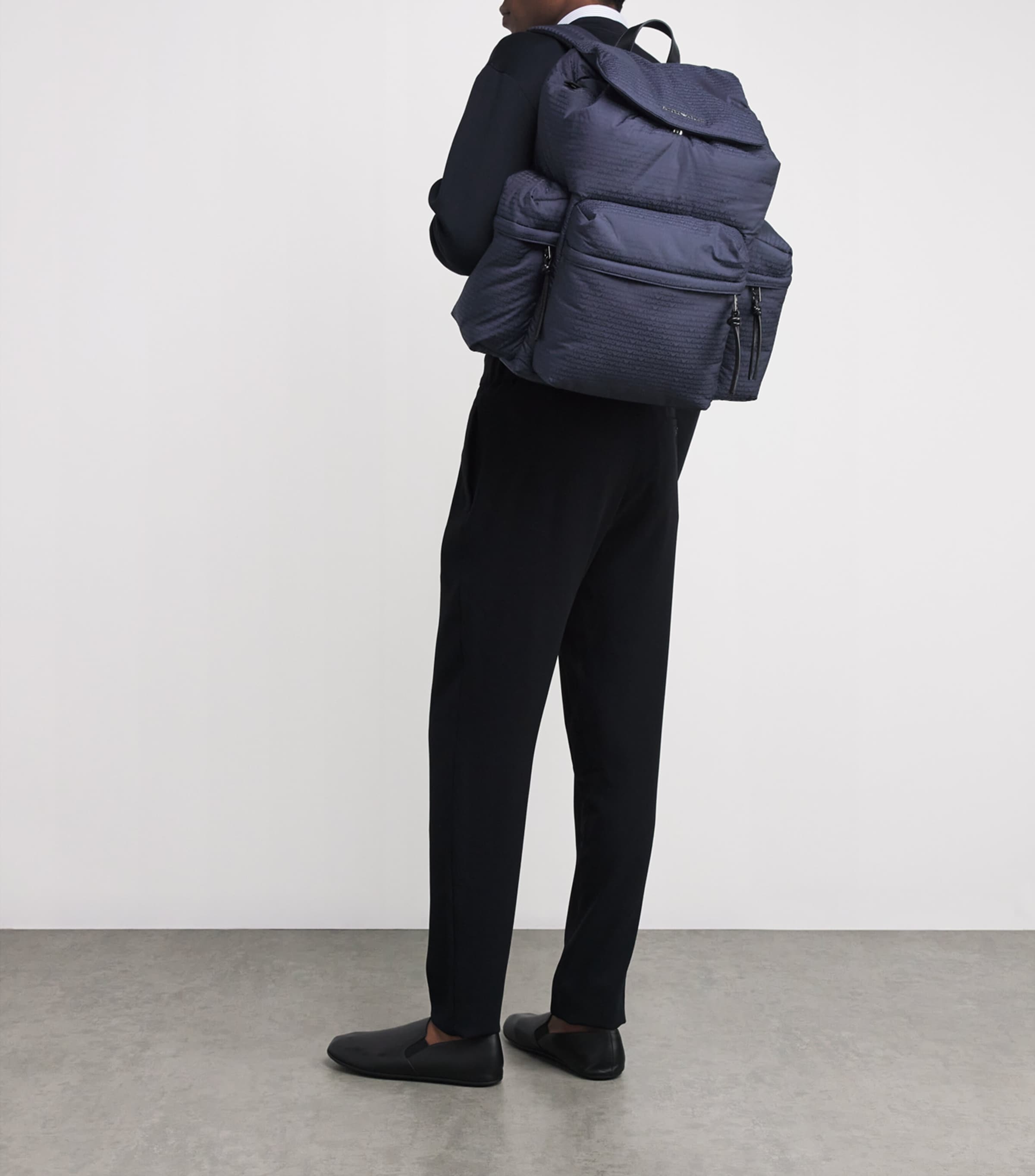Emporio Armani Padded Jacquard Backpack Image 2
