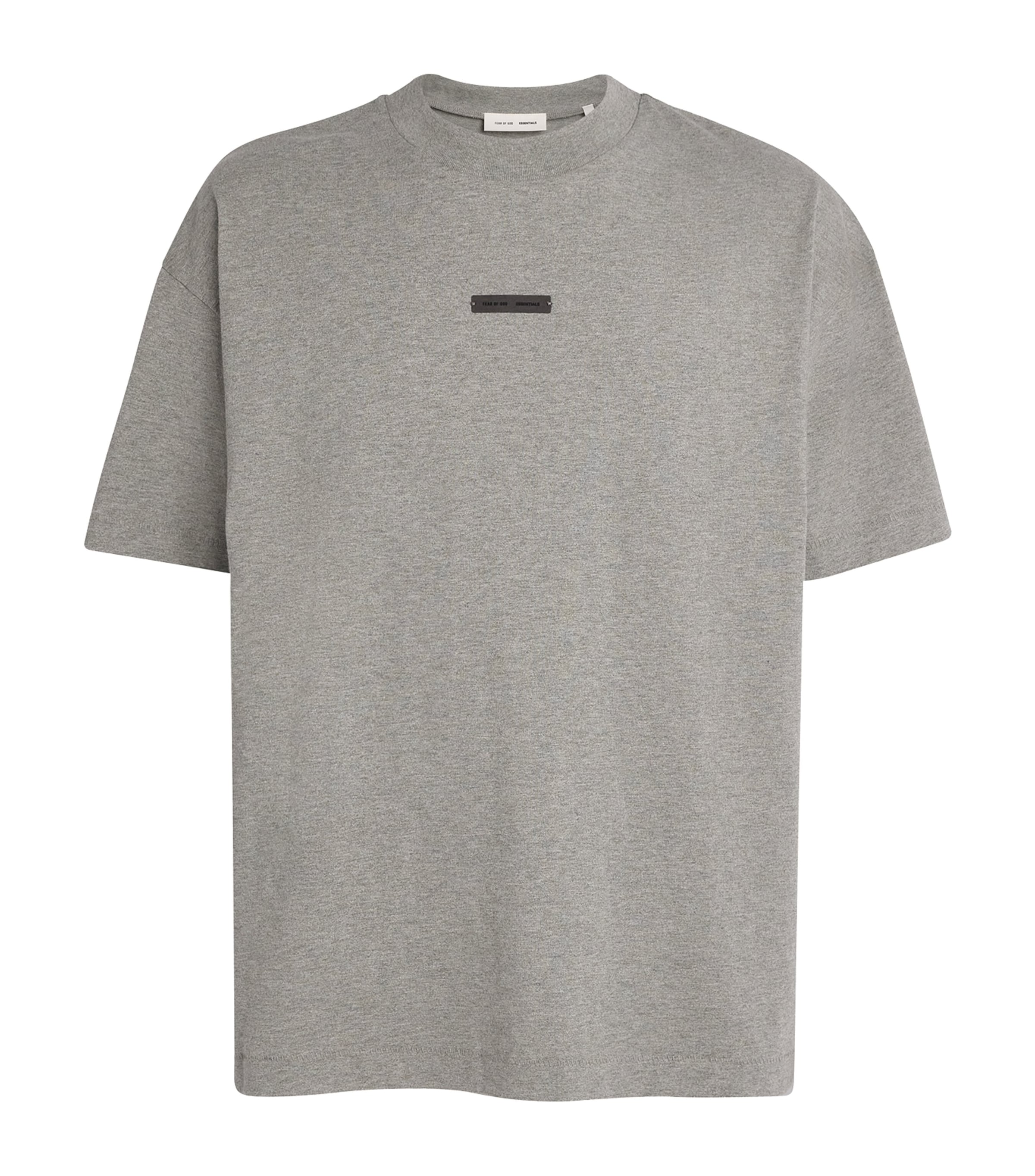 Cotton Logo Oversized T-Shirt CONCRETE HEATHER Image 1