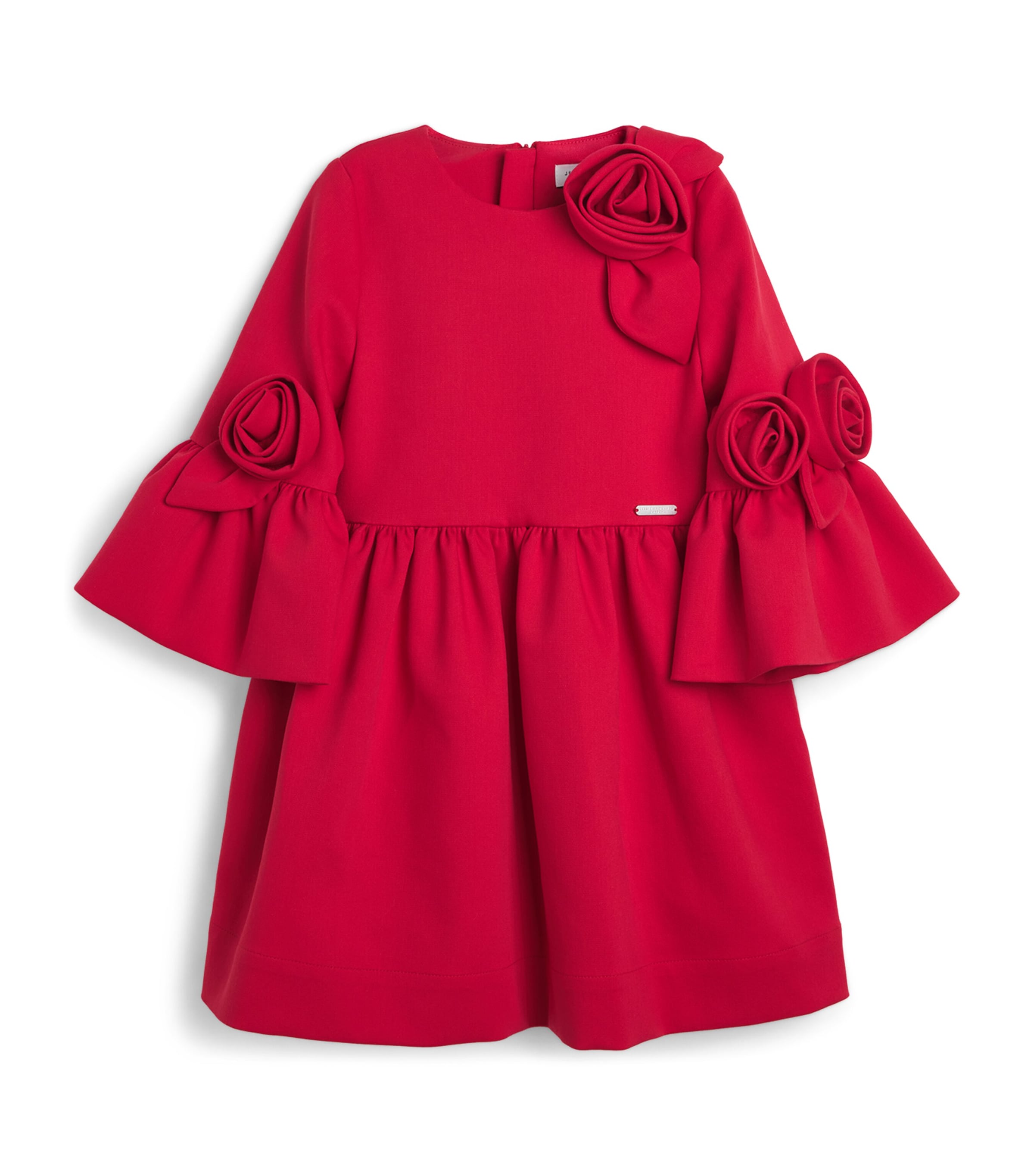 Jessie And James Juliet Dress Rose-embellished Dress In Red