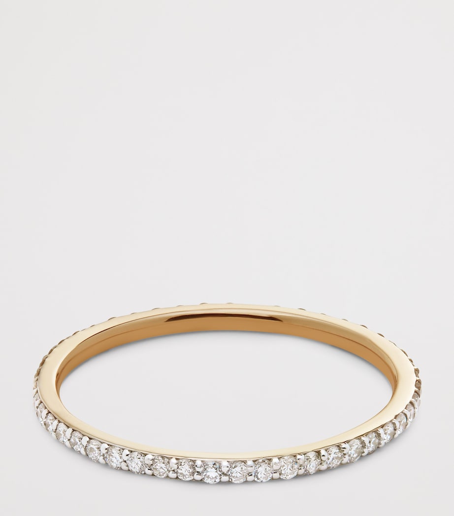Monica Vinader Gold and Diamond Essentials Ring Solid Gold Image 3