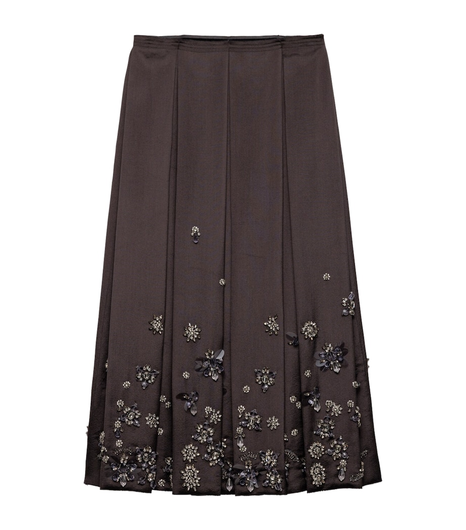 Silk-Wool Embroidered Skirt F0031 Image 1