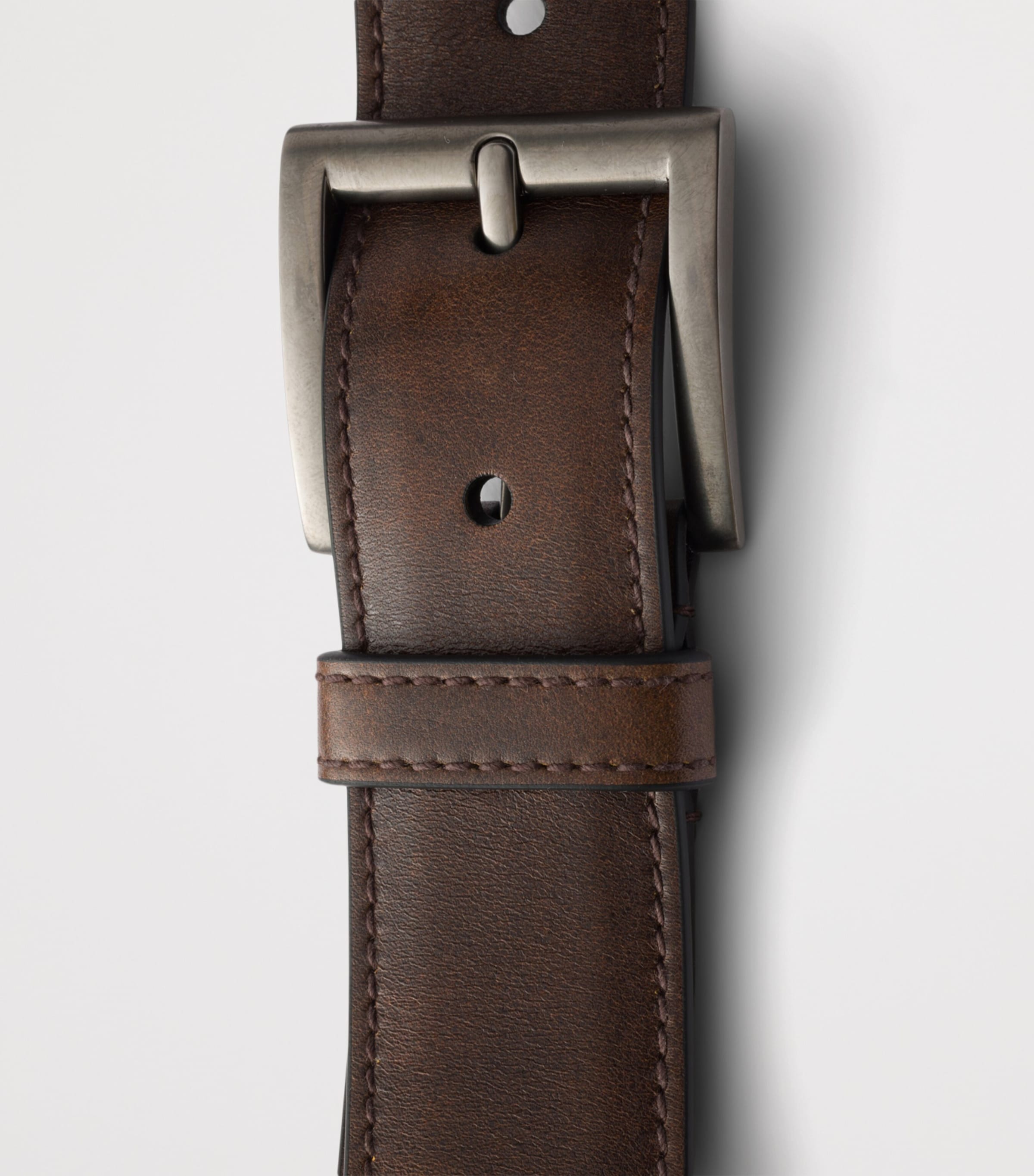 Prada Leather Square-Buckle Belt Brown Image 4