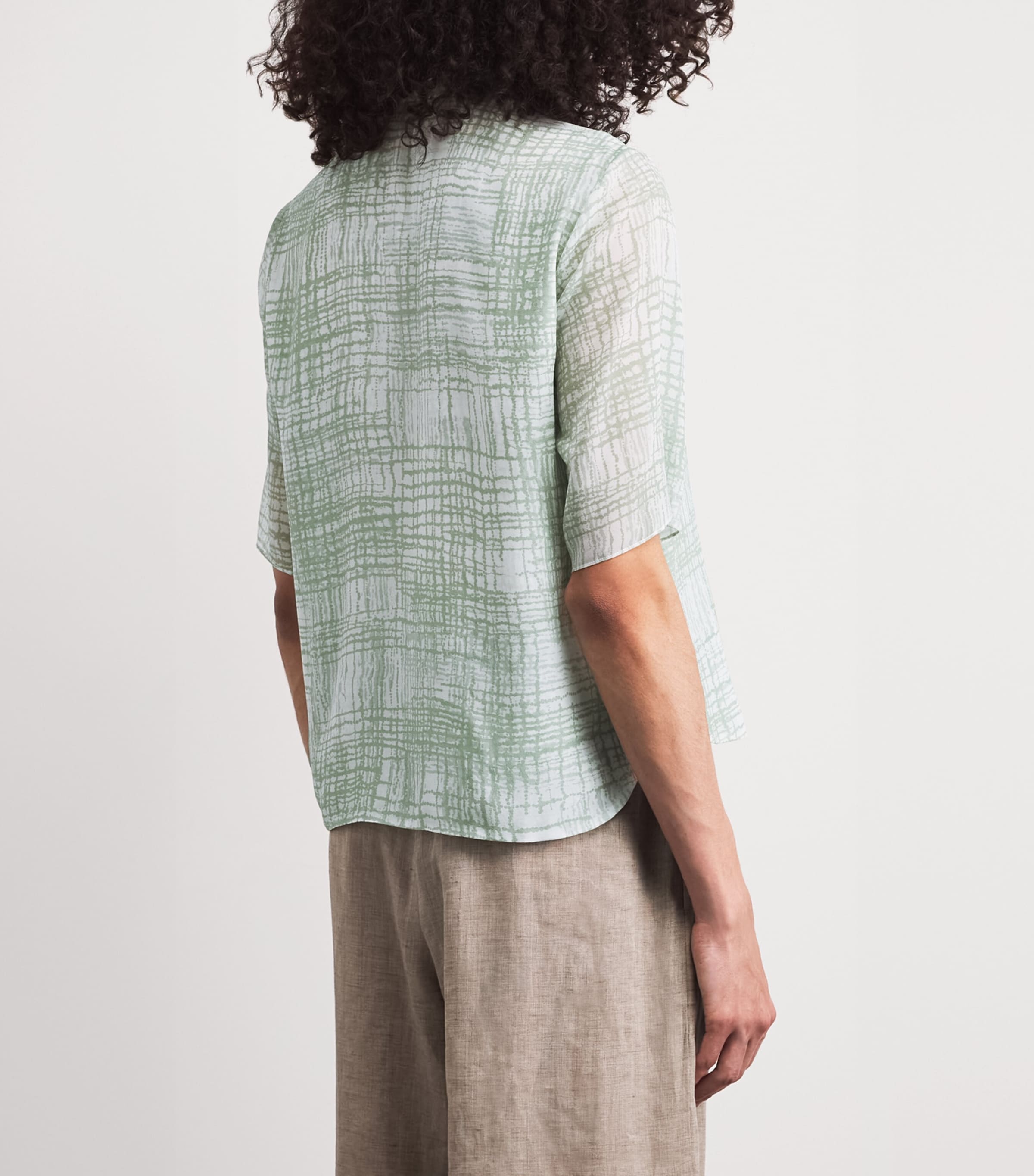 Kiton Womens Silk Printed Shirt Mint Green Image 5