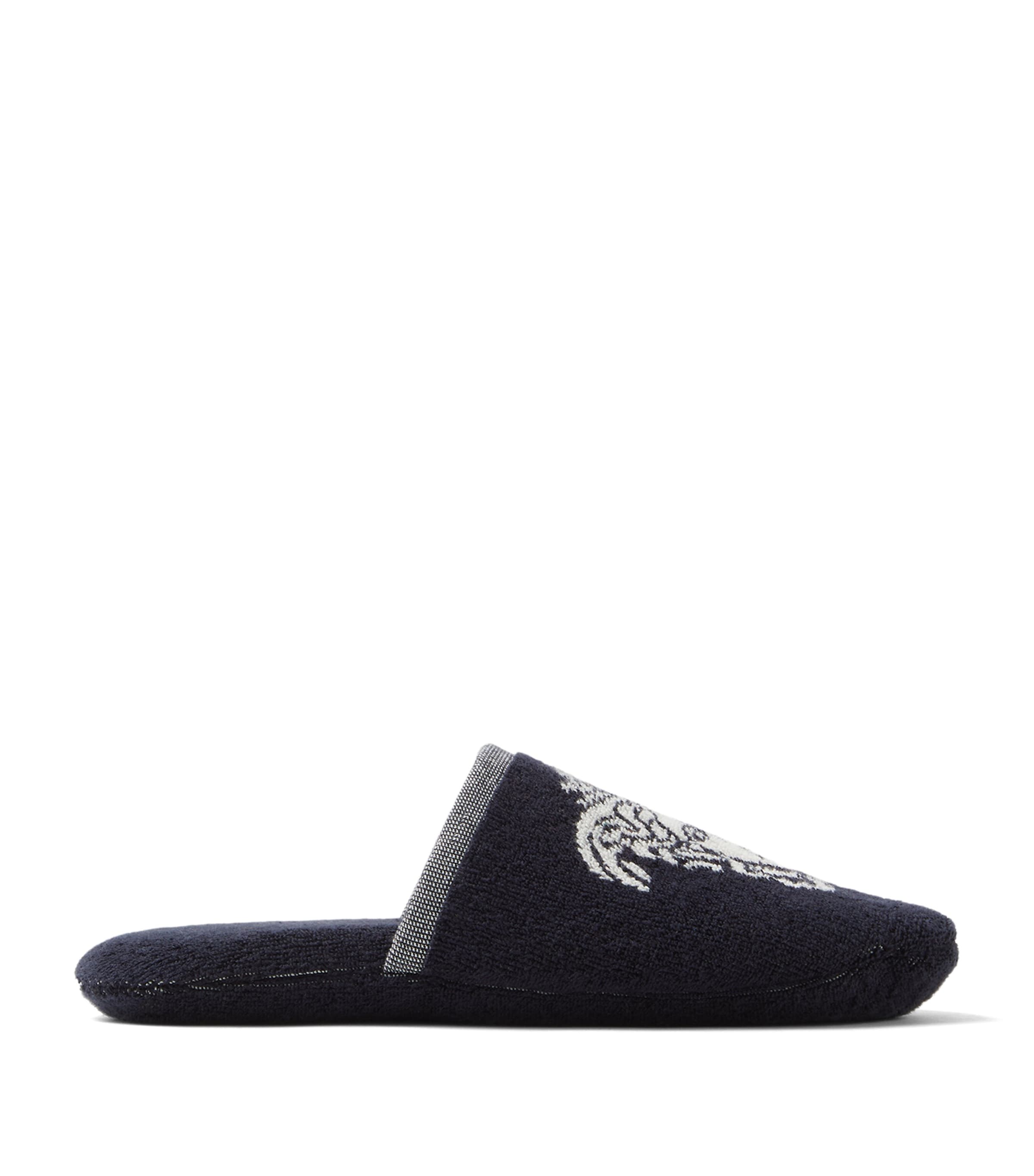Versace Cotton Medusa Slippers Blue/white Image 1
