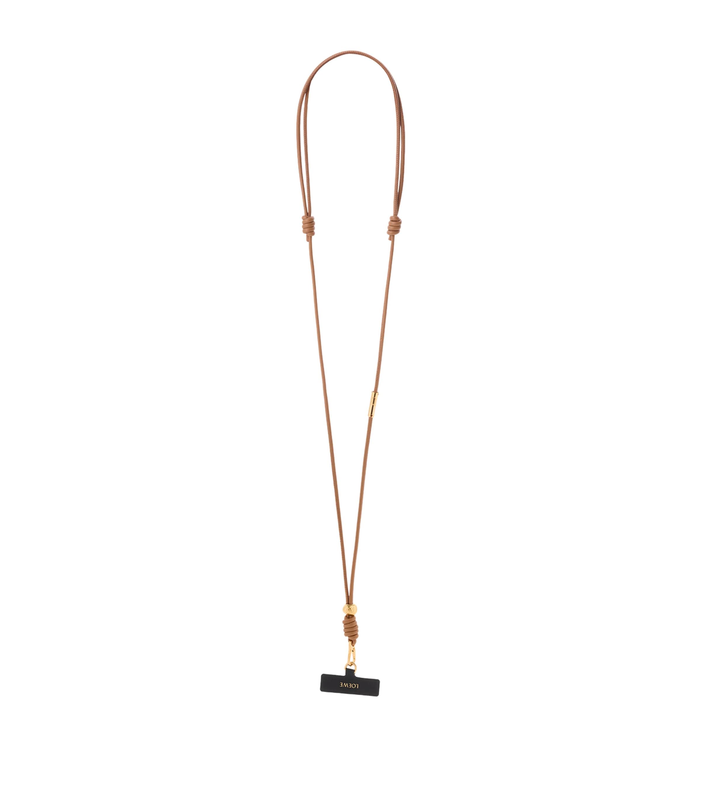 LOEWE Leather Pebble Phone Strap Mocha Image 1