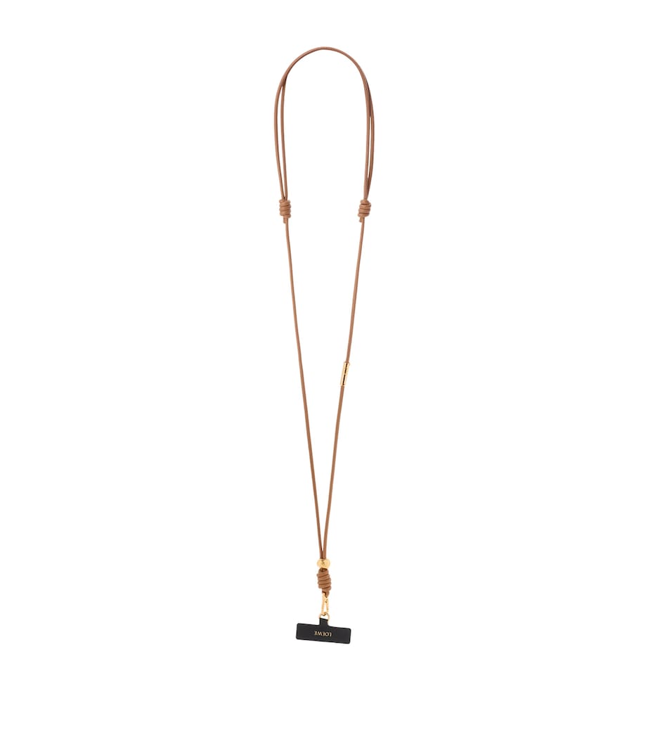 LOEWE Leather Pebble Phone Strap Mocha Image 1