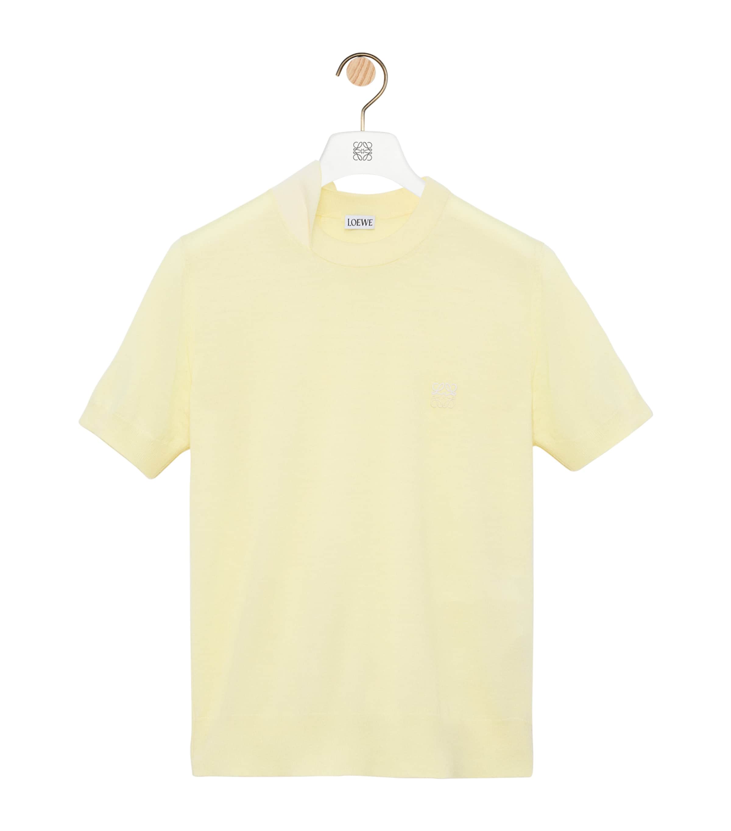LOEWE Womens Wool-Blend Anagram Top Light Yellow/white Image 1