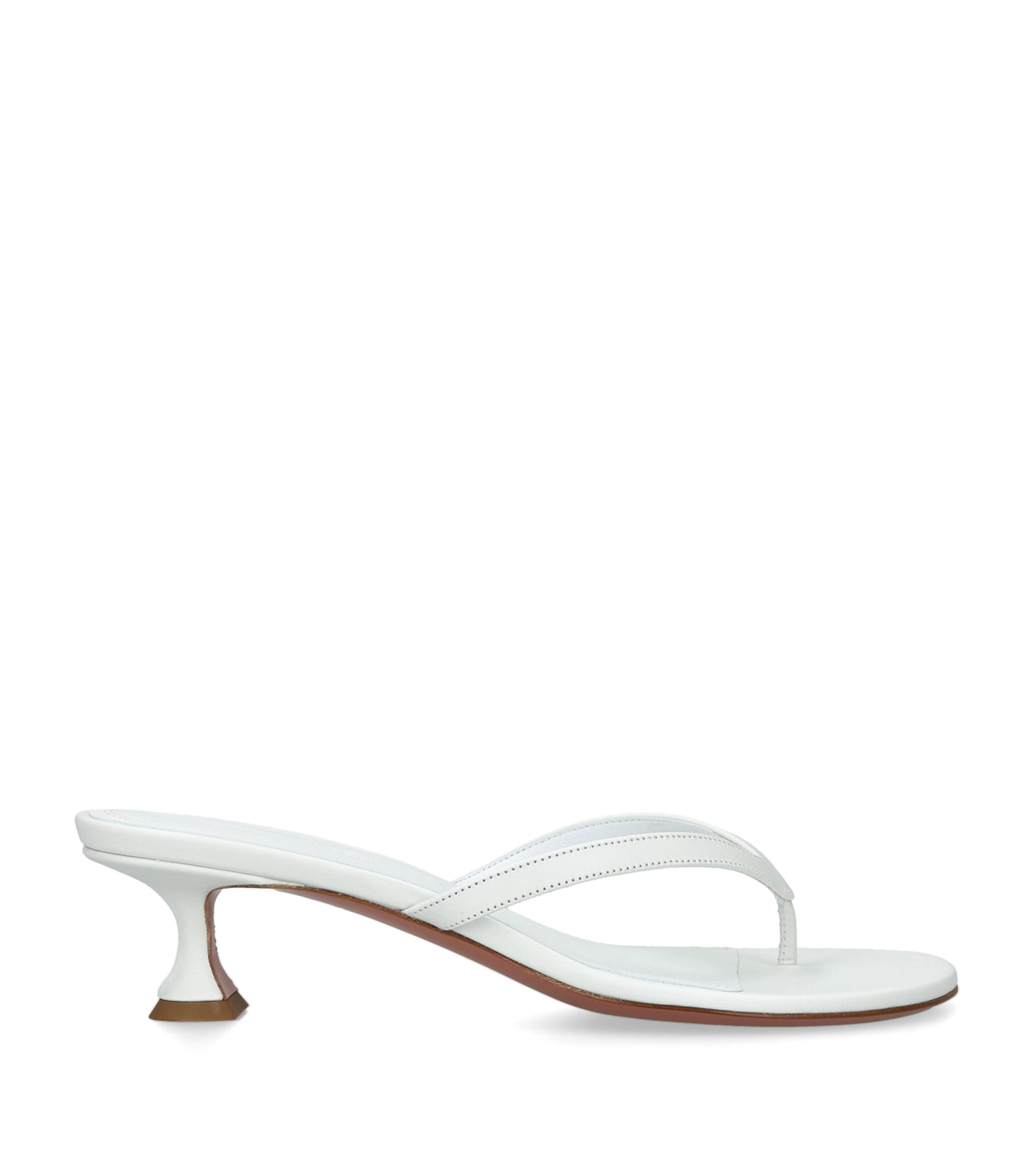 Amina Muaddi Leather Juliette Sandals 45 White Image 1