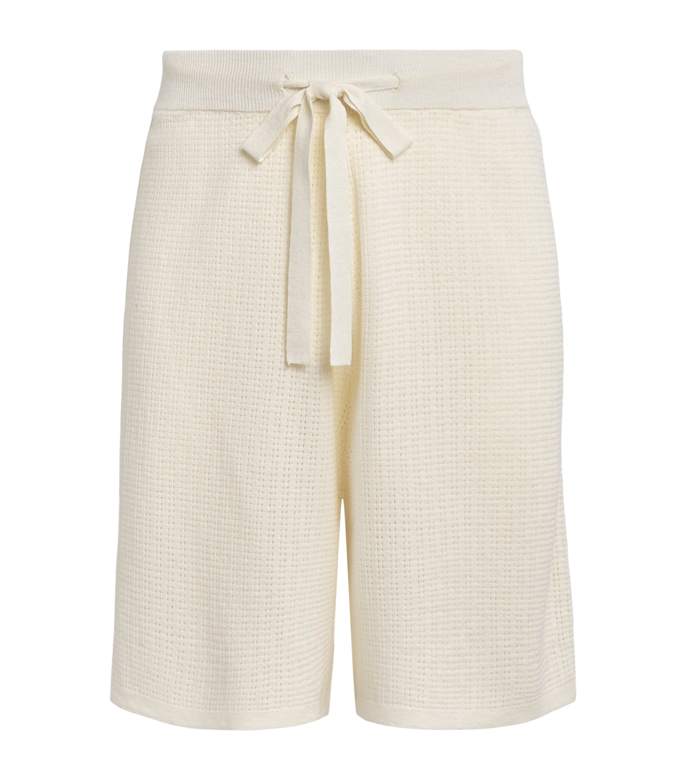COMMAS Cotton-Hemp Crochet Shorts White