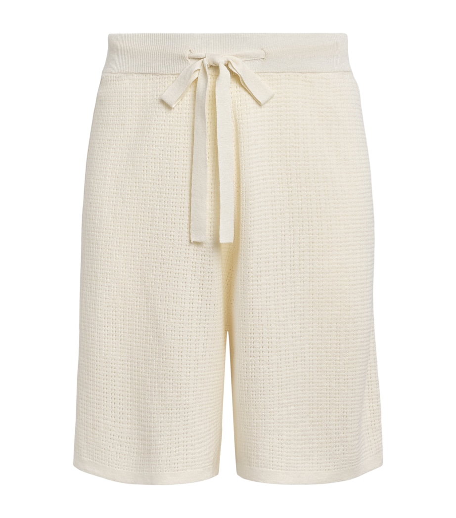 COMMAS Mens Cotton-Hemp Crochet Shorts White Image 1