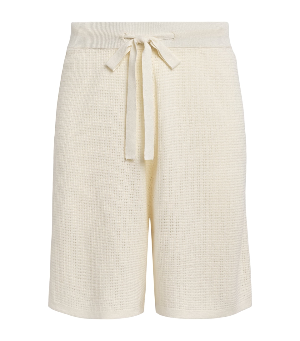 COMMAS Cotton-Hemp Crochet Shorts White
