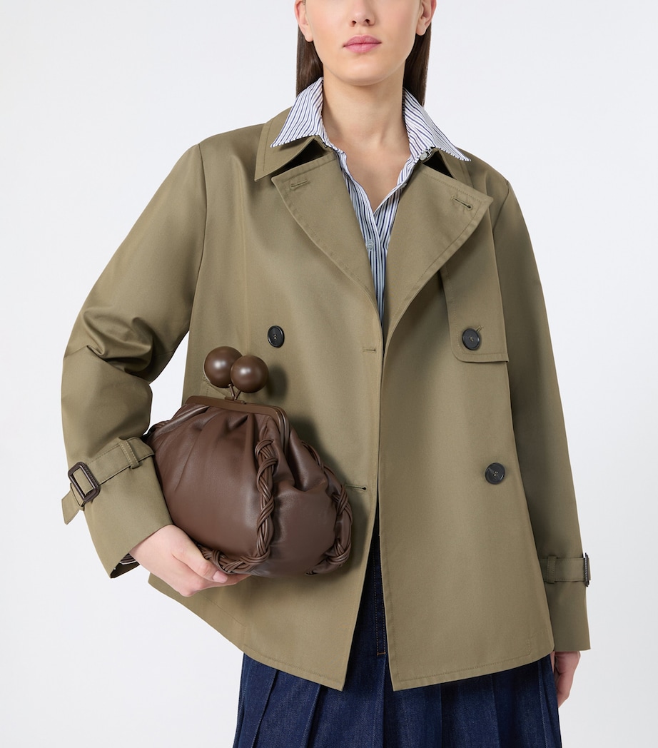 Weekend Max Mara Womens Cotton-Blend Trench Jacket Mud Image 4