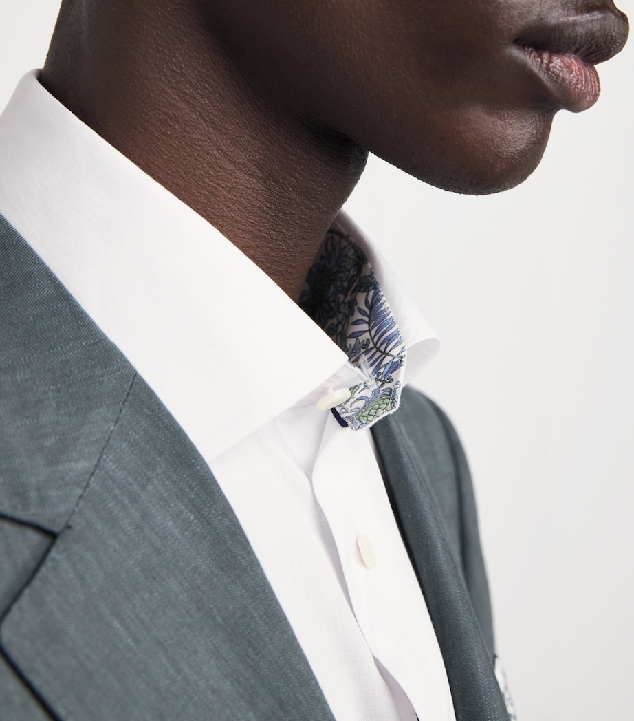 Signature Twill Floral-Trim Shirt WHITE FLOR Image 6