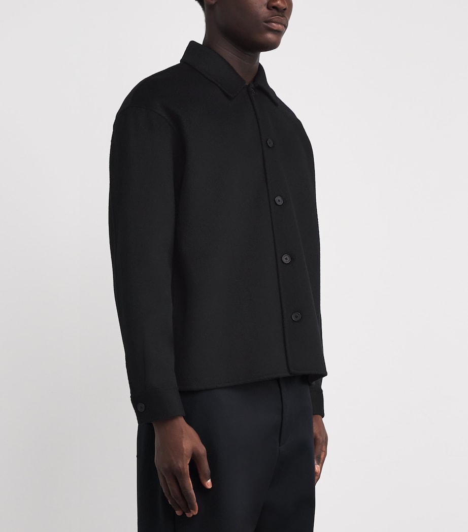 Wool Double-Faced Overshirt BLK Image 3