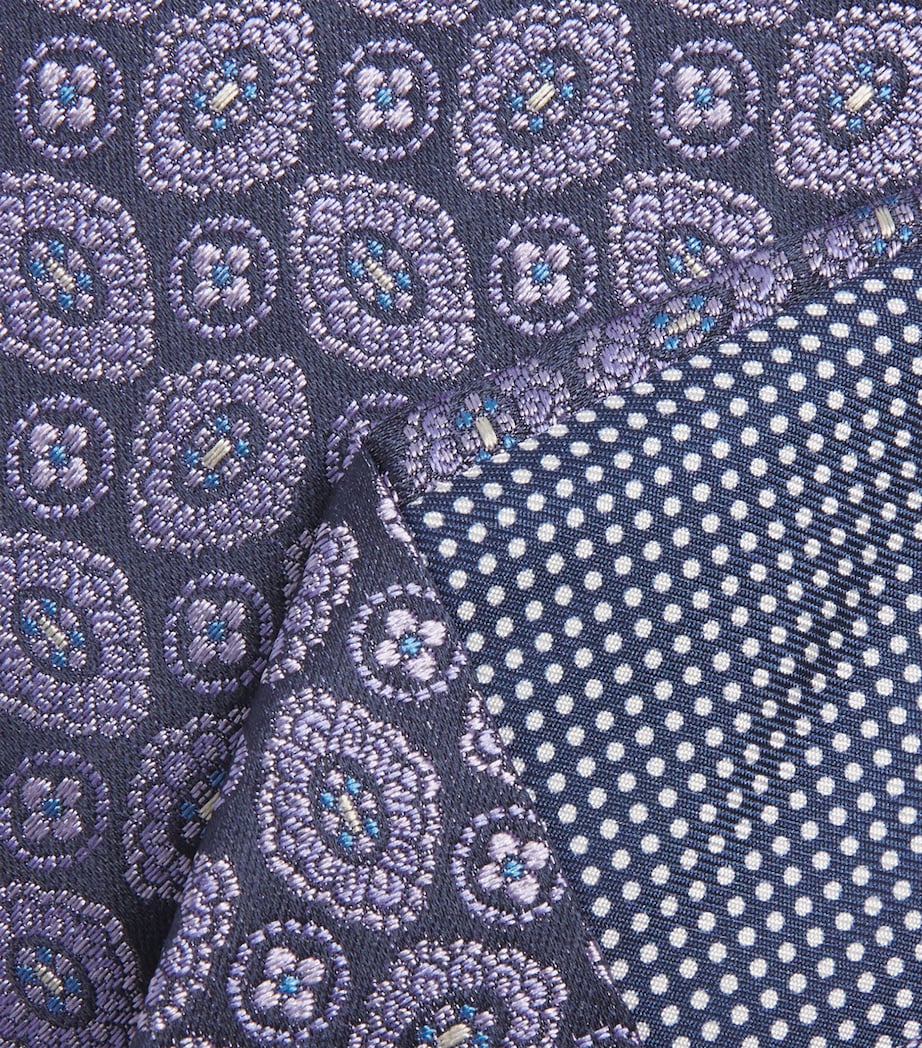 Eton Silk Medallion Tie Dark Purple Image 3