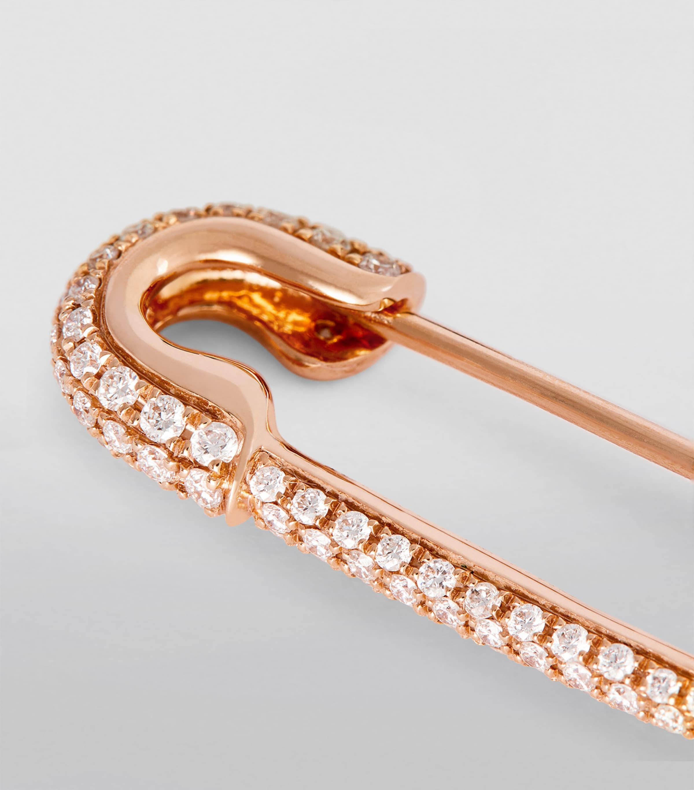 Anita Ko Rose Gold and Diamond Safety Pin Single Right Earring Rose Gold Image 6