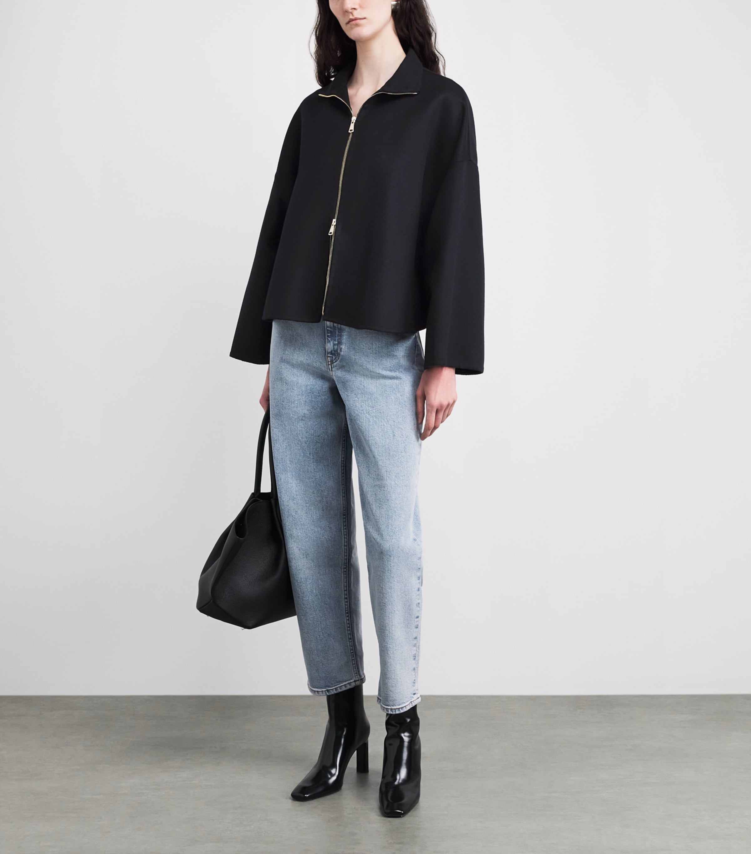 Fabiana Filippi Womens Virgin Wool Coat Blu Notte Image 2